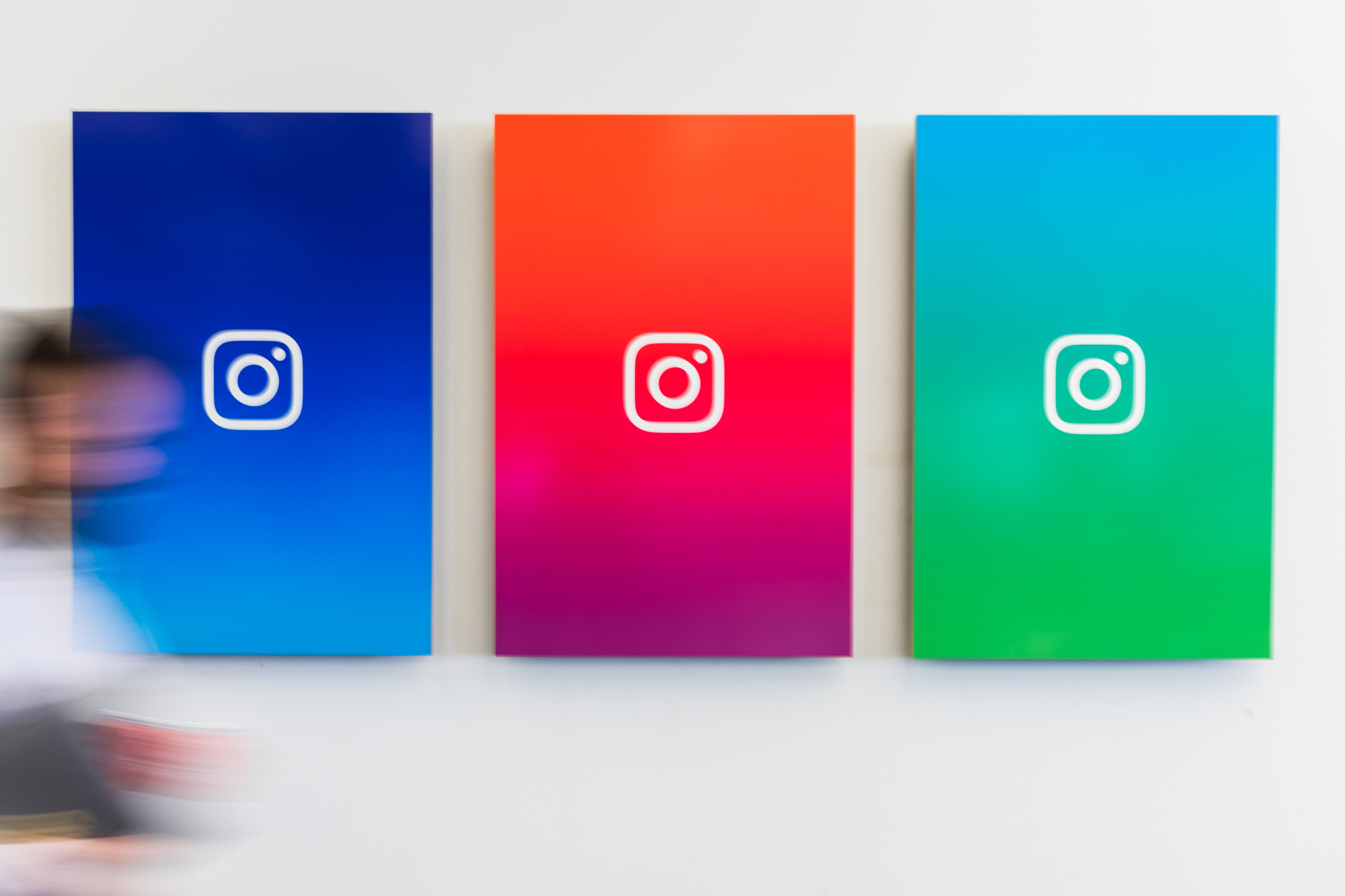 Instagram posters at its new offices in New York City.
