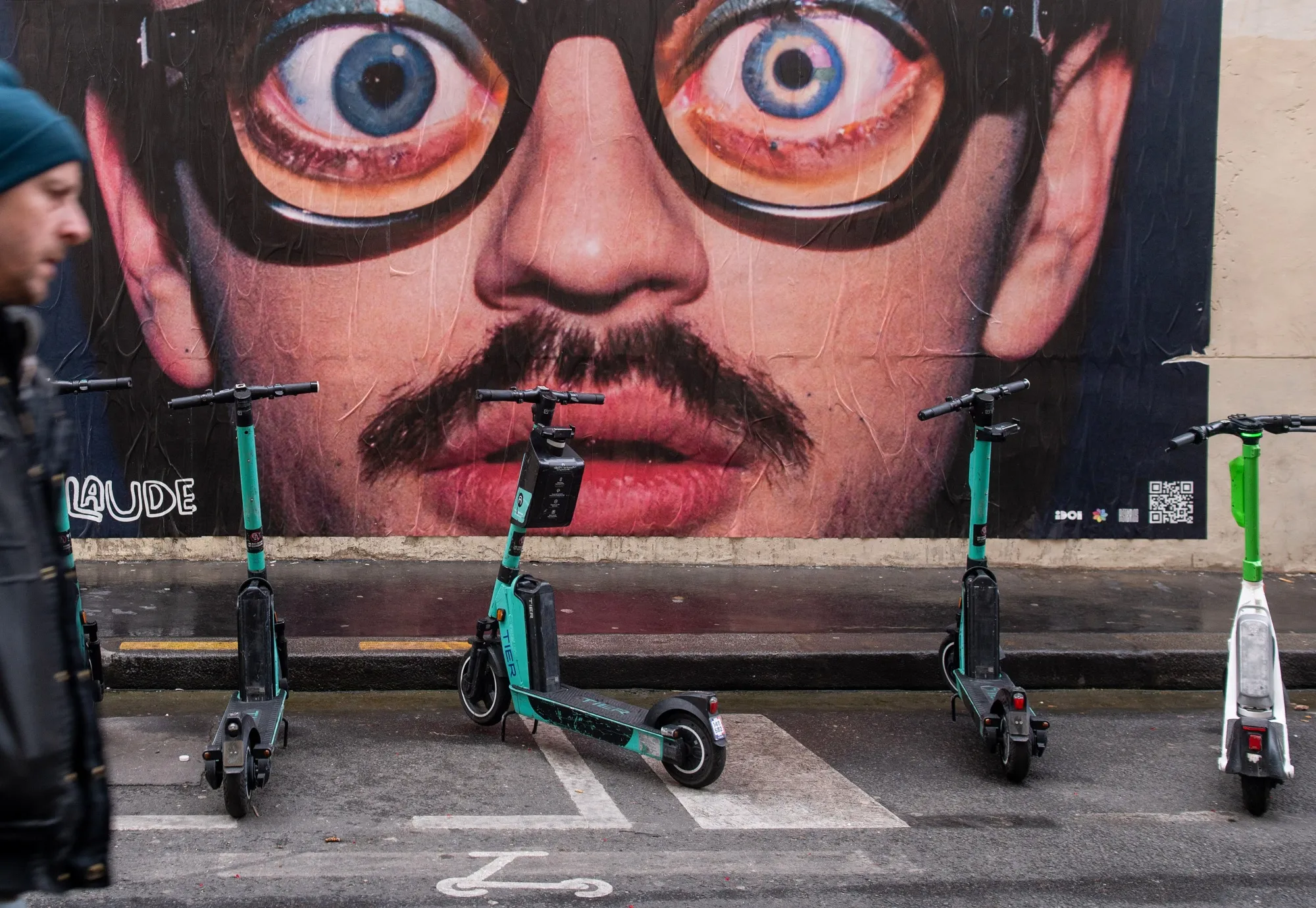 Scooters in France before they were removed from city streets.