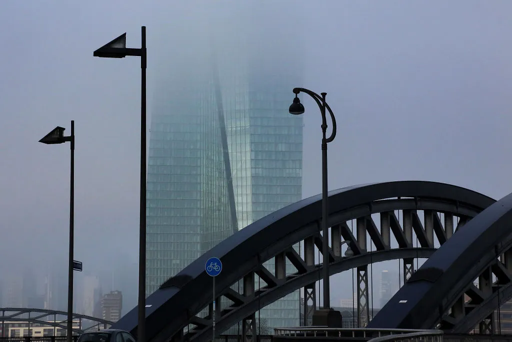 The European Central Bank in Frankfurt.&nbsp;
