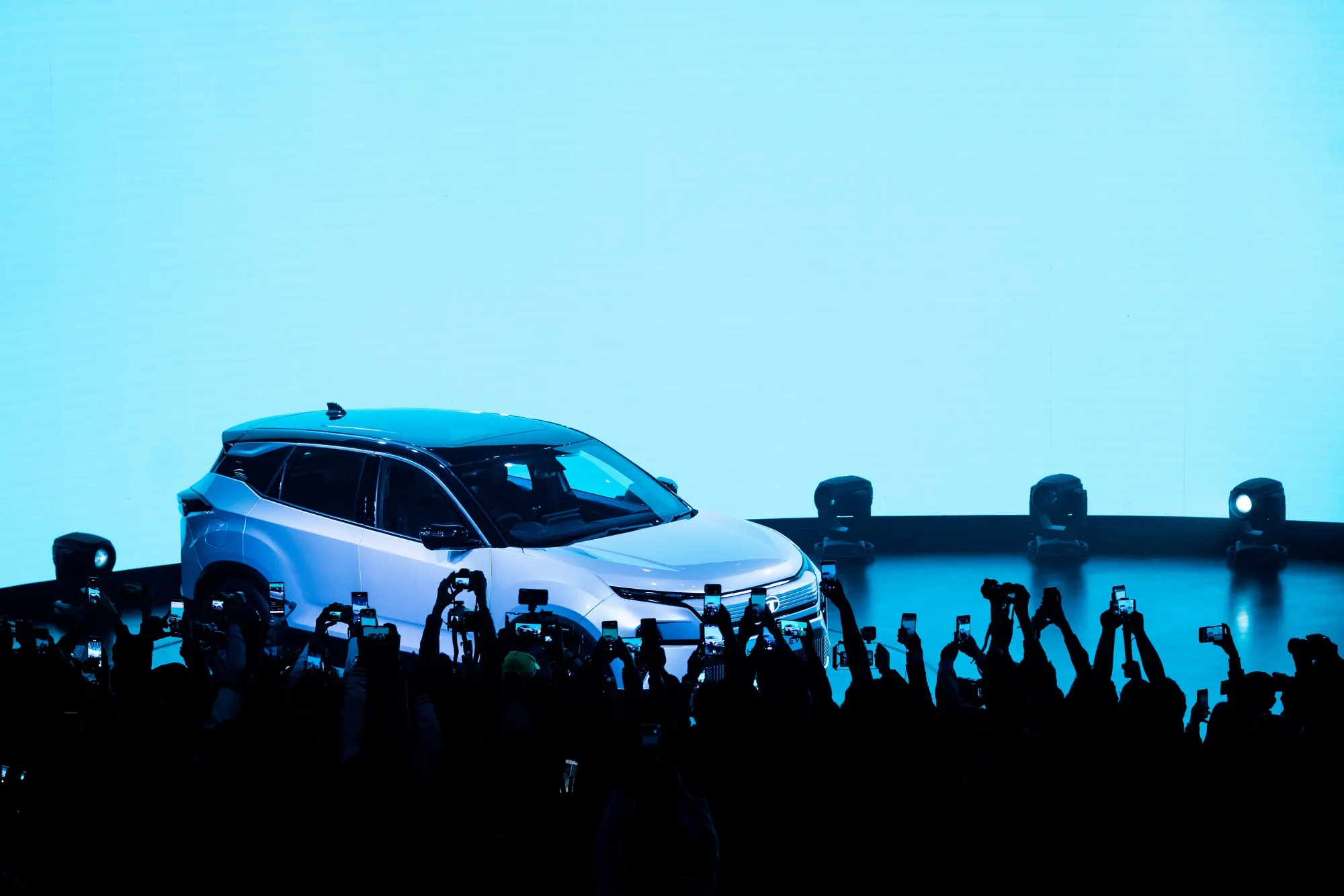 The Tata Harrier electric vehicle unveiling&nbsp;at India Auto Expo in&nbsp;January 2023.
