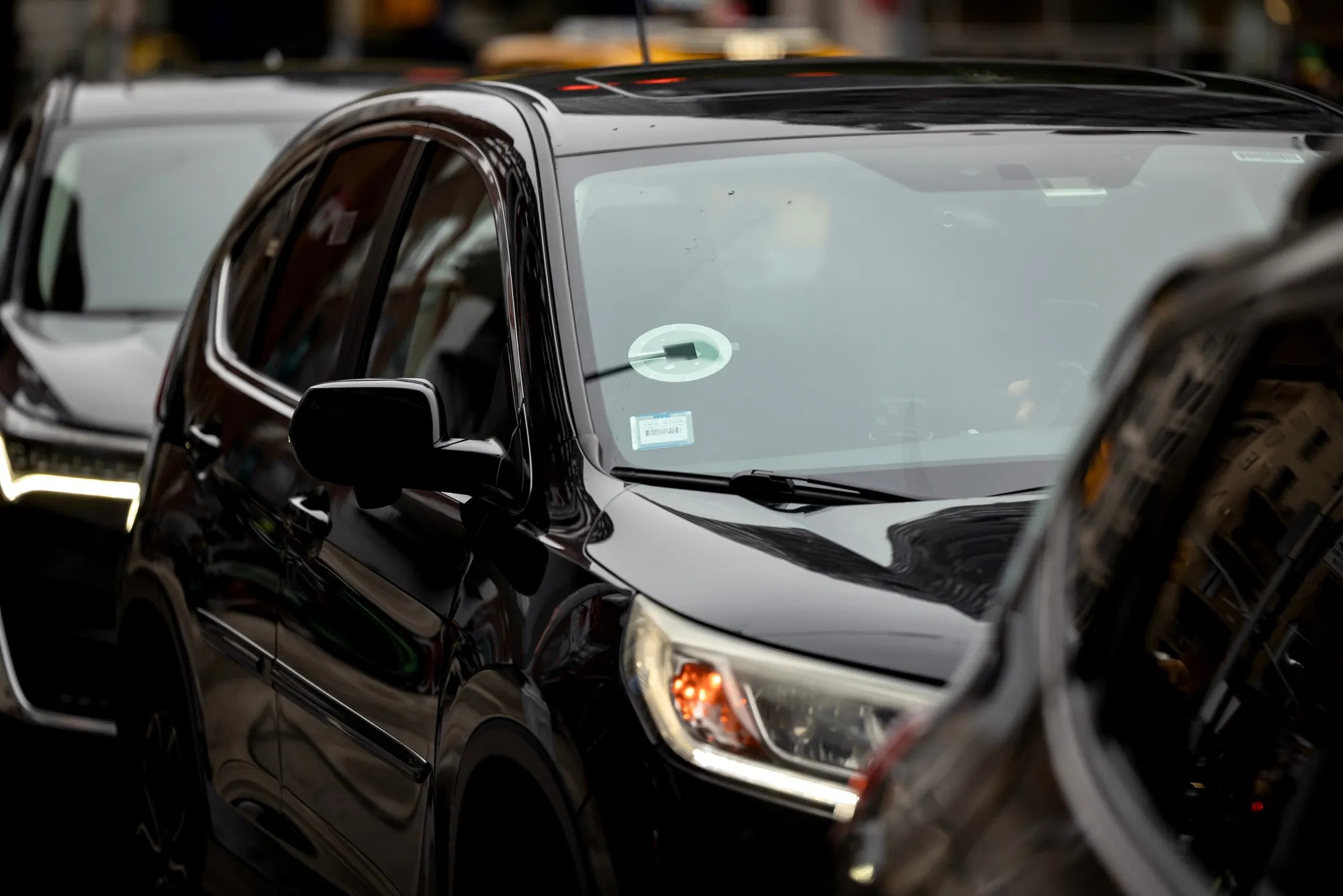 Uber signage on a vehicle in New York.