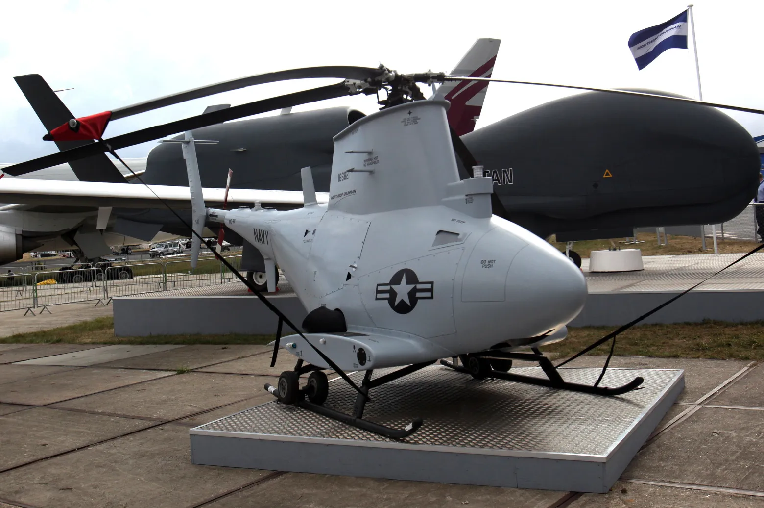 A Northrop Grumman Corp. MQ-8B Fire Scout drone helicopter