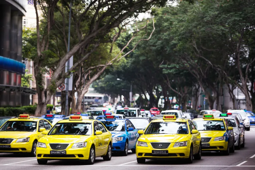Taxis, managed by ComfortDelGro Corp., in Singapore.