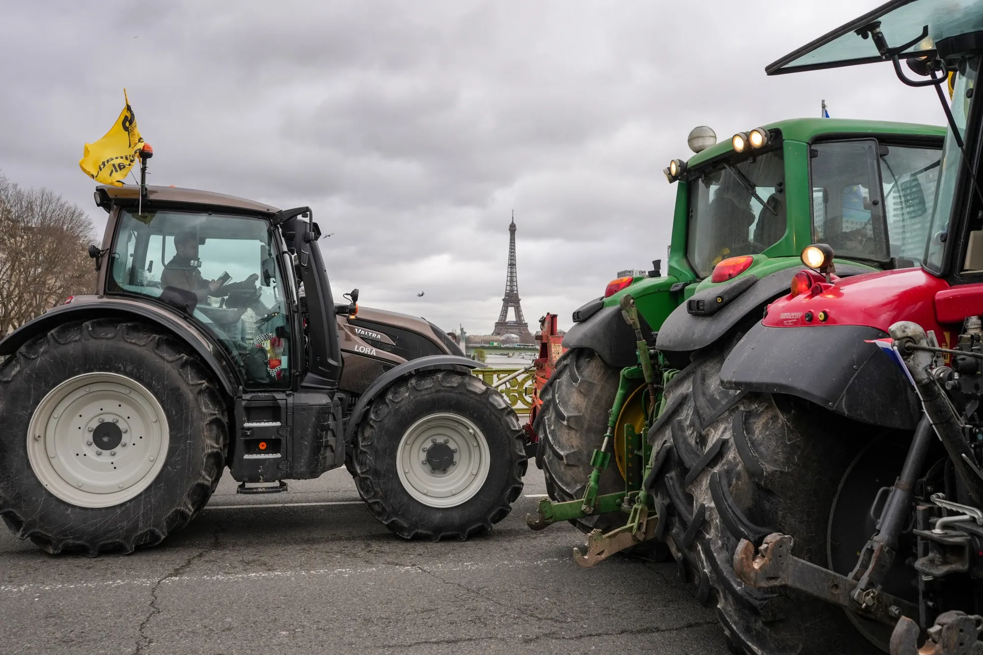 French farmers during a protest in Paris, last year.