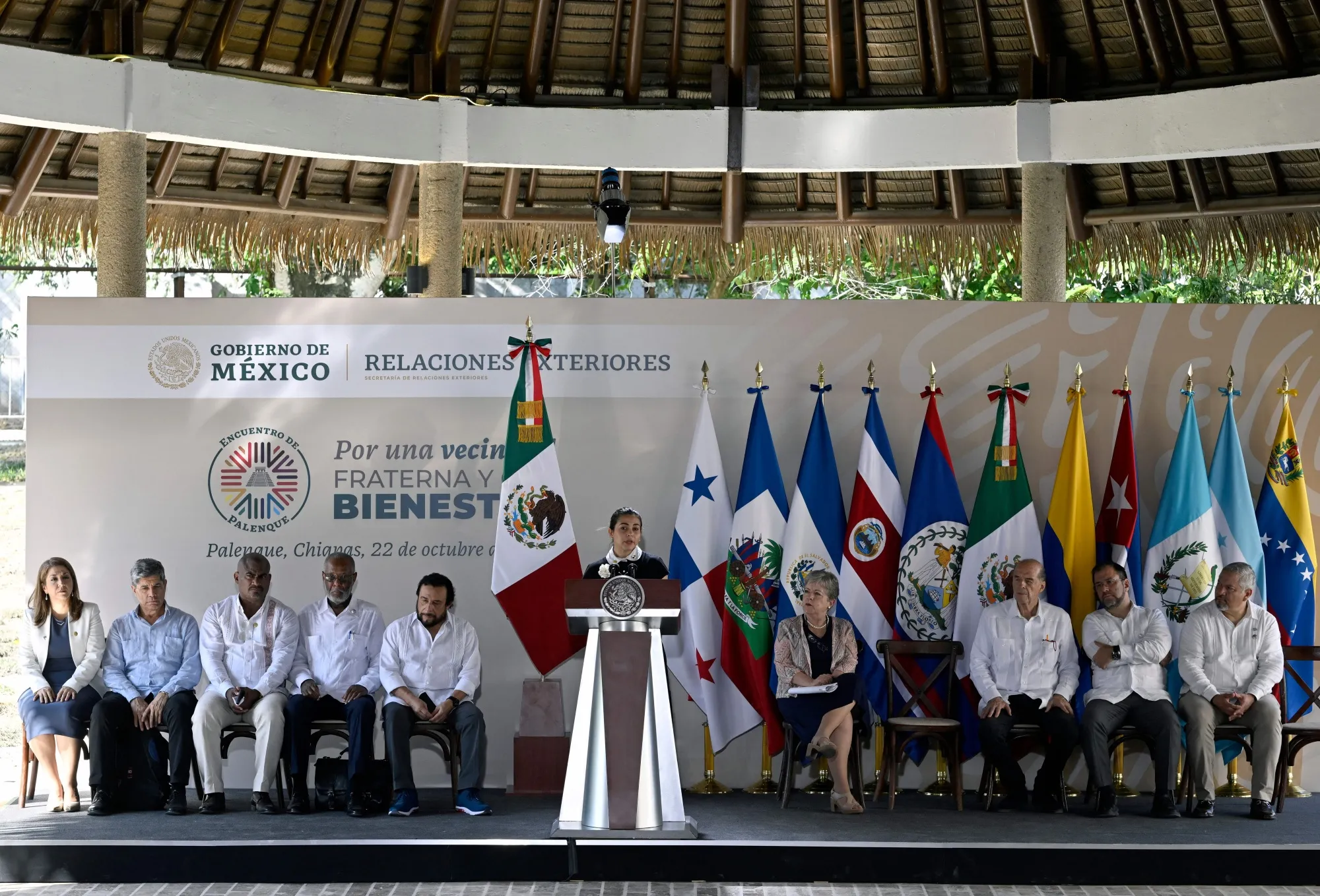 The migration summit at the archaeological zone of Palenque, Mexico, on Oct. 22.