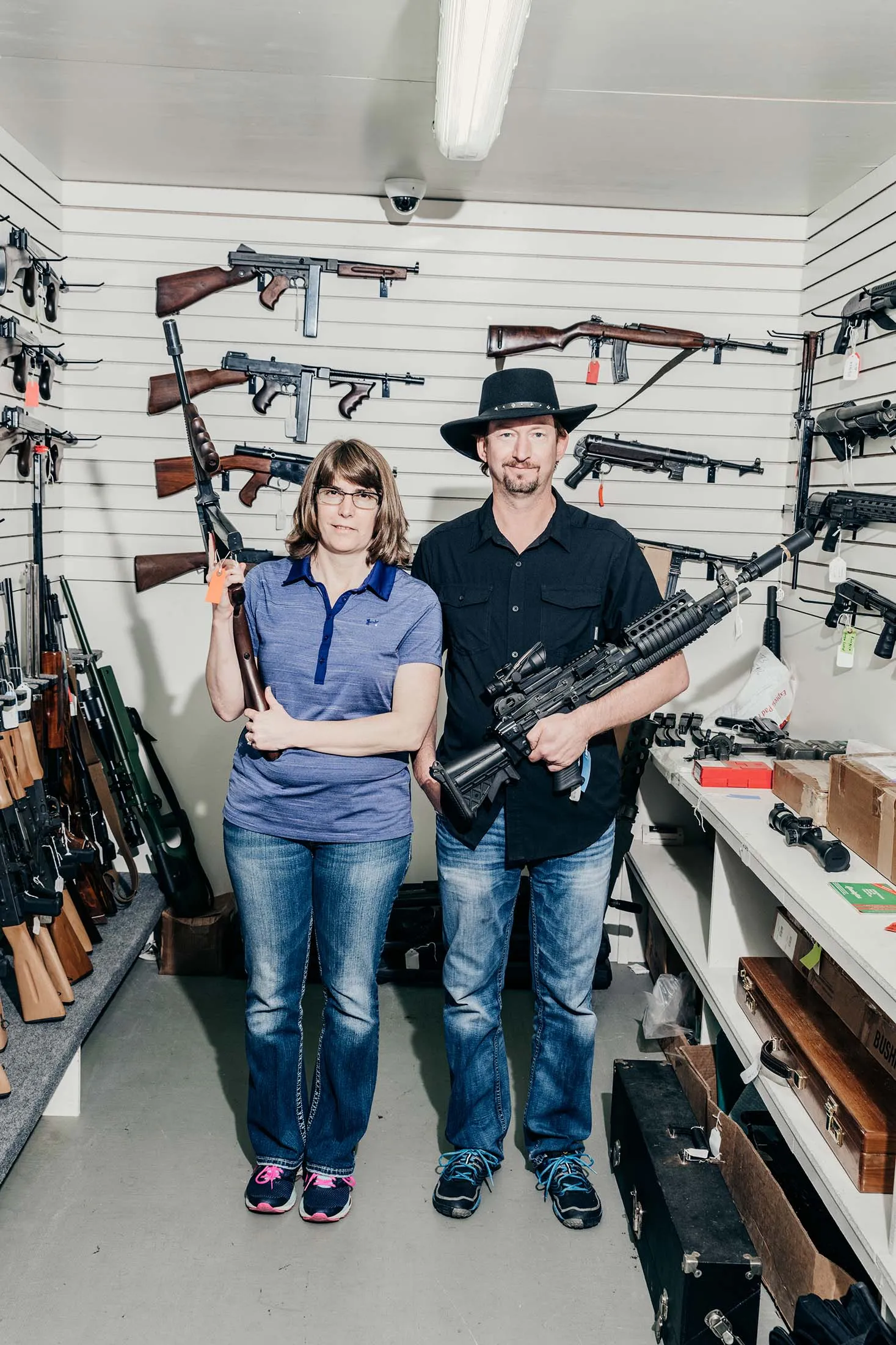 Joy and Frank Goepfert show off their collection at Midwest Tactical&nbsp;Inc.
