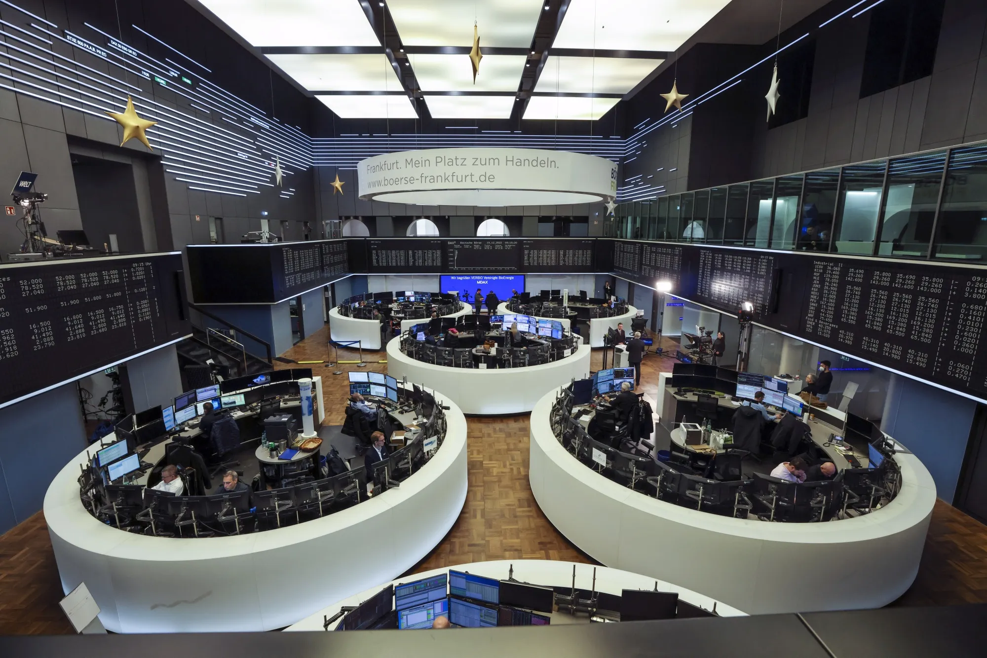 Germany’s DAX Index is already down over 8% since the war began. Photographer Alex Kraus/Bloomberg