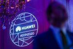 A Huawei Technologies logo during the company's Chinese New Year celebration in Brussels.