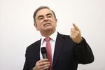 Carlos Ghosn speaks to the media at the Lebanese Press Syndicate in Beirut, Lebanon, on Jan. 8.