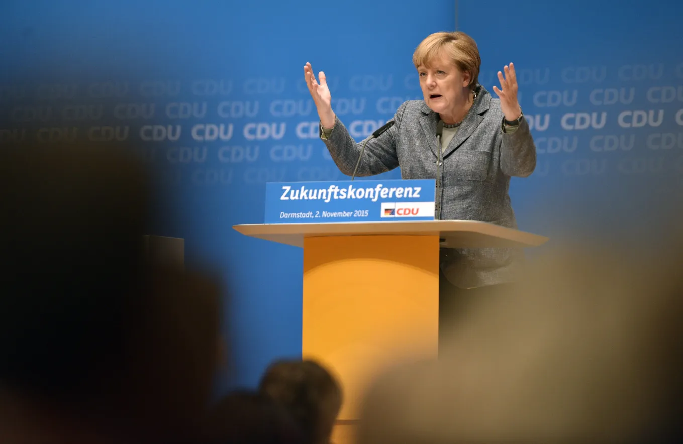 Angela Merkel speaks to CDU members on Nov. 2.
