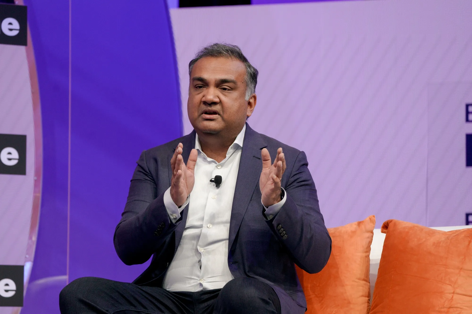 Neal Mohan, chief executive officer of YouTube, at the Bloomberg Screentime conference in Los Angeles on Oct. 12.