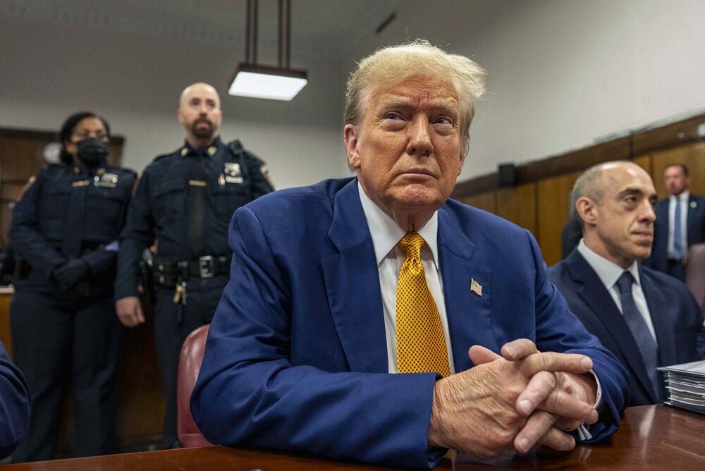 Donald Trump at Manhattan Criminal Court in New York on May 2.