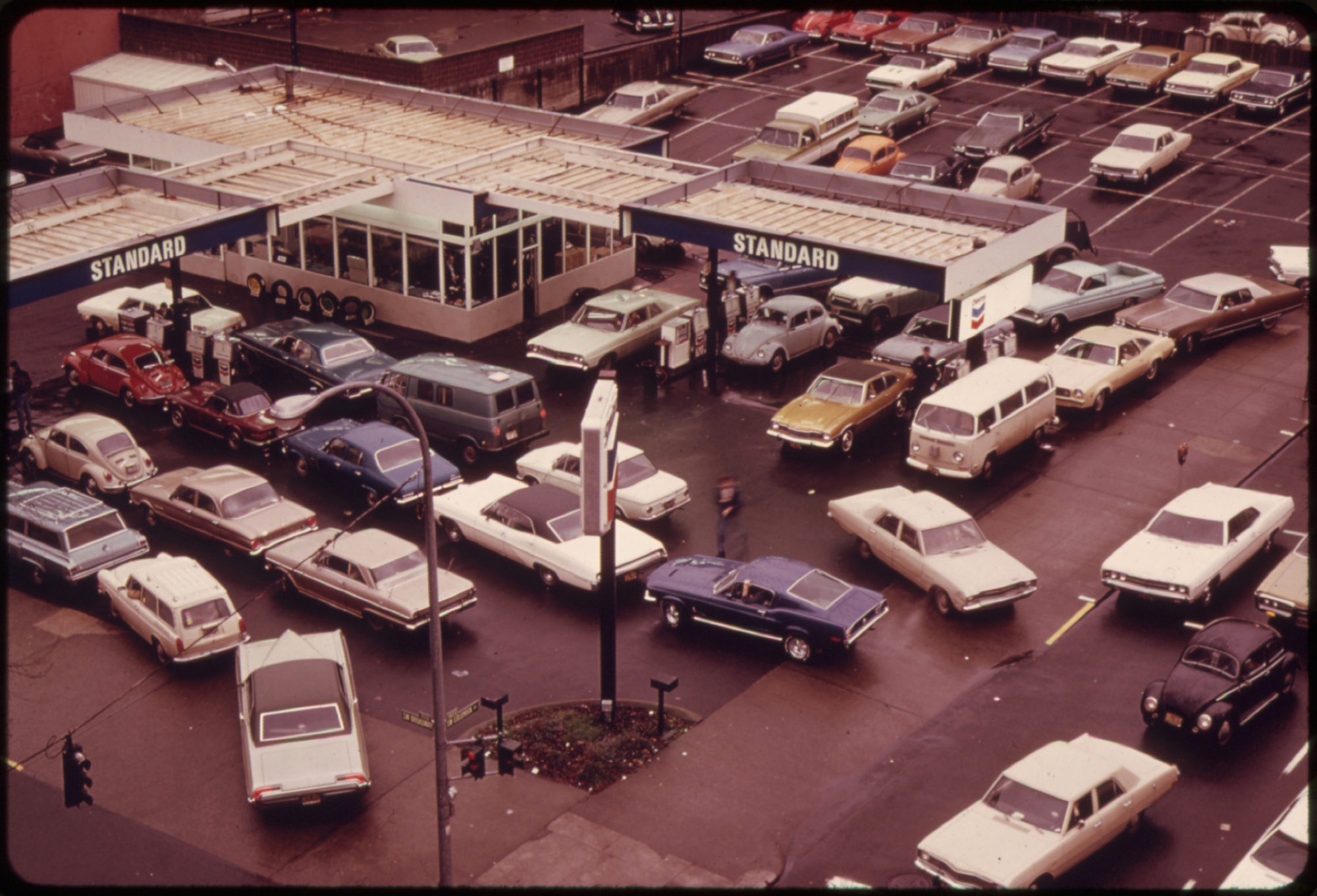 Birds Eye View Of An Average Gas Station