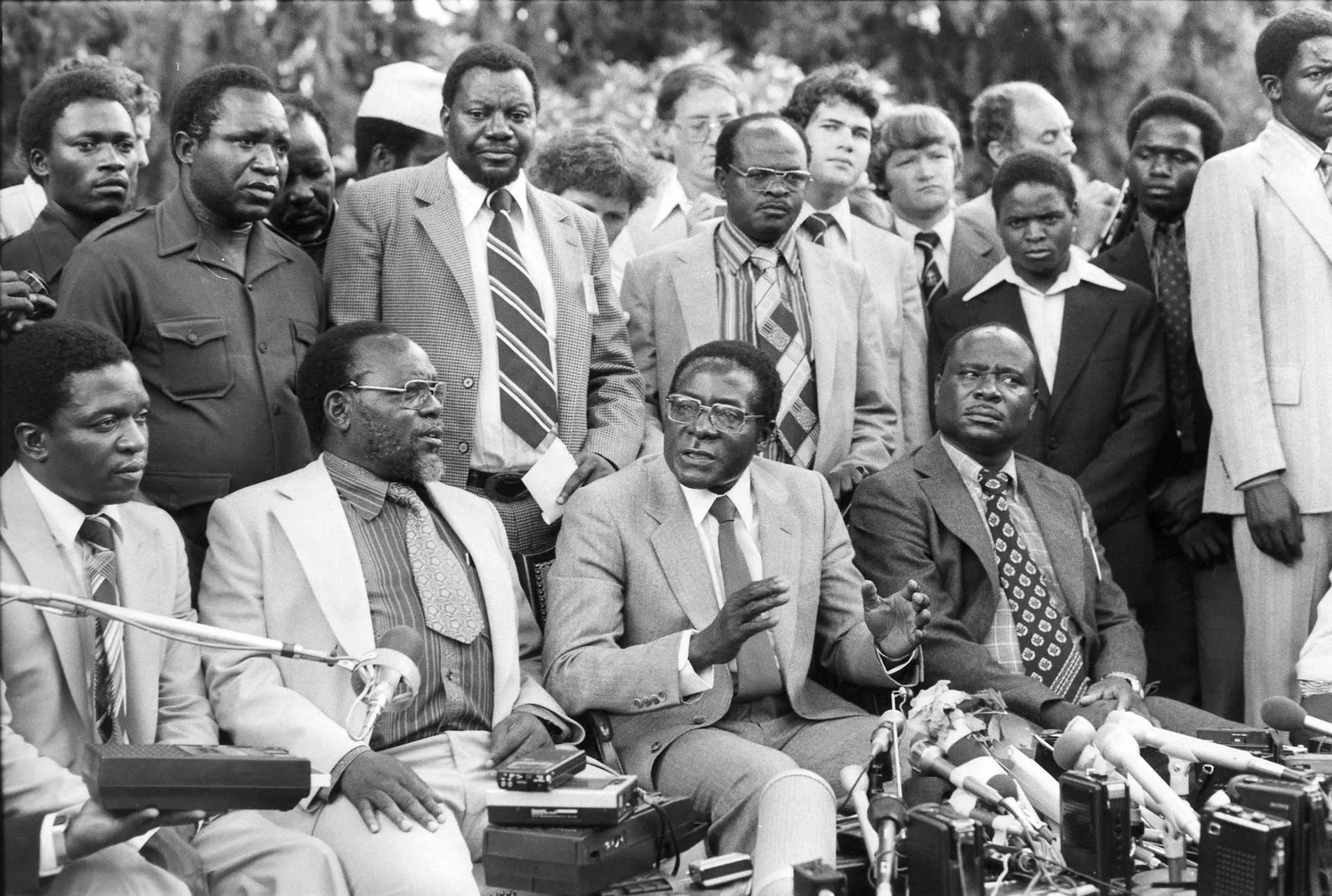Mugabe, newly appointed as prime minister of Zimbabwe, in April 1980.