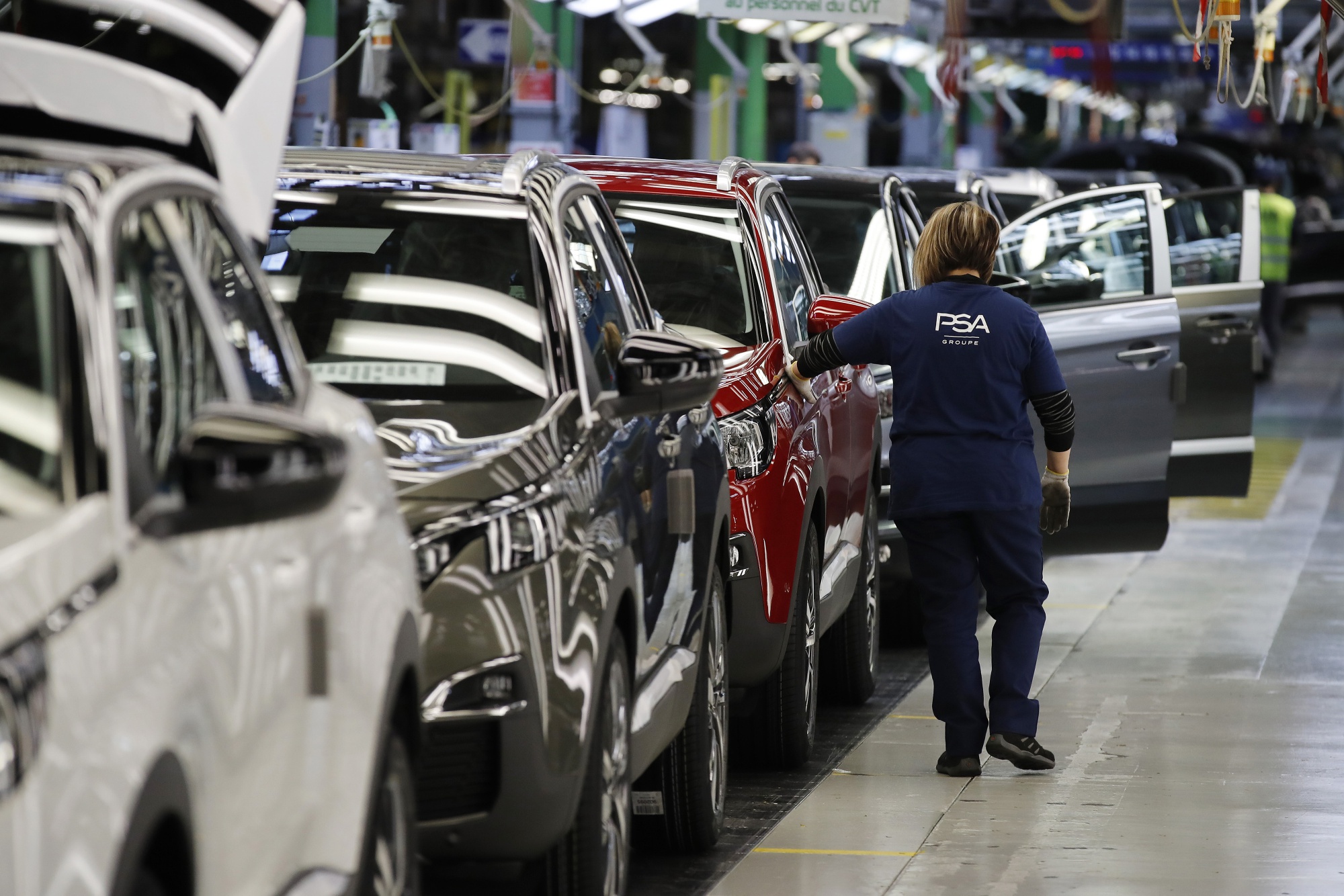 Automobile Assembly Inside a Peugeot SA Factory