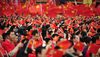 CHONGQING, CHINA - MARCH 28: (CHINA OUT) Thousands of members of CPC make oaths to celebrate the 90th anniversary of the founding of the Communist Party of China (CPC) at Baguocheng Square on March 28, 2011 in Chongqing, China. This year is the 90th anniversary of the founding of the Communist Party of China (CPC), and it will be a major event in China's political life. (Photo by VCG via Getty Images)