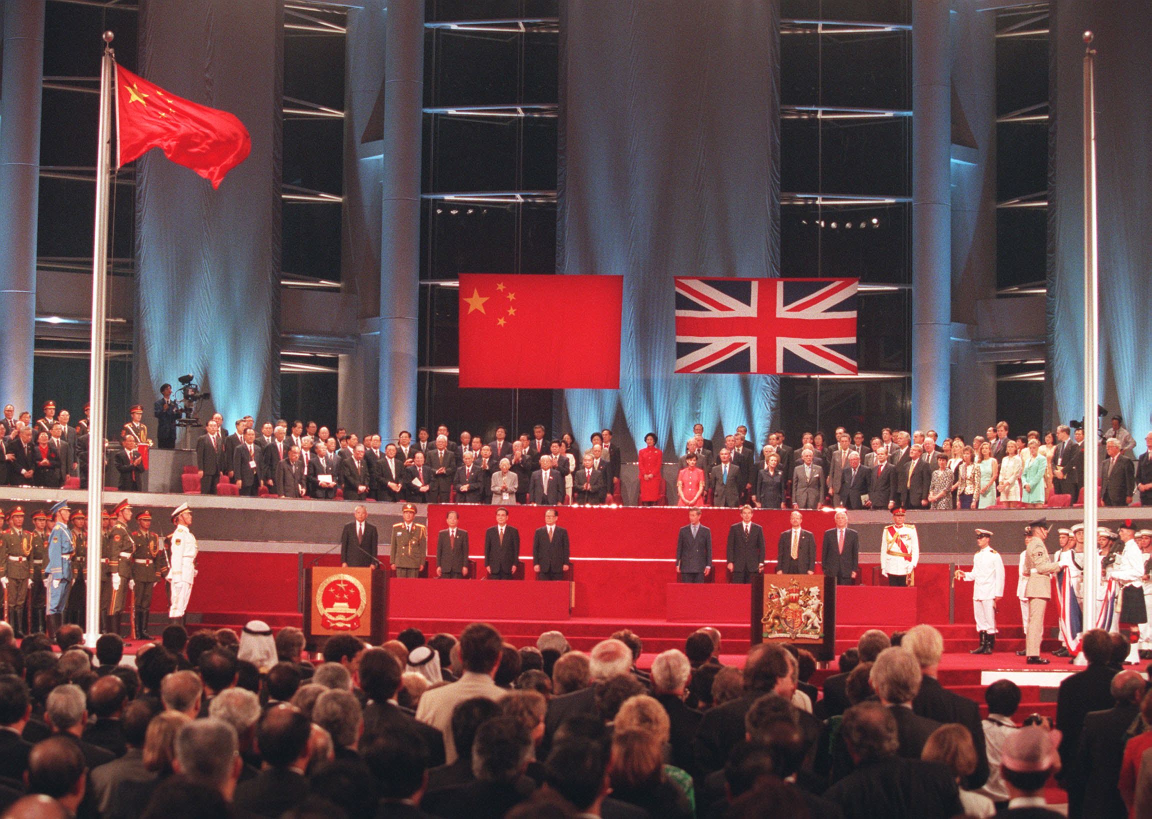 The Hong Kong handover ceremony on July 1, 1997.