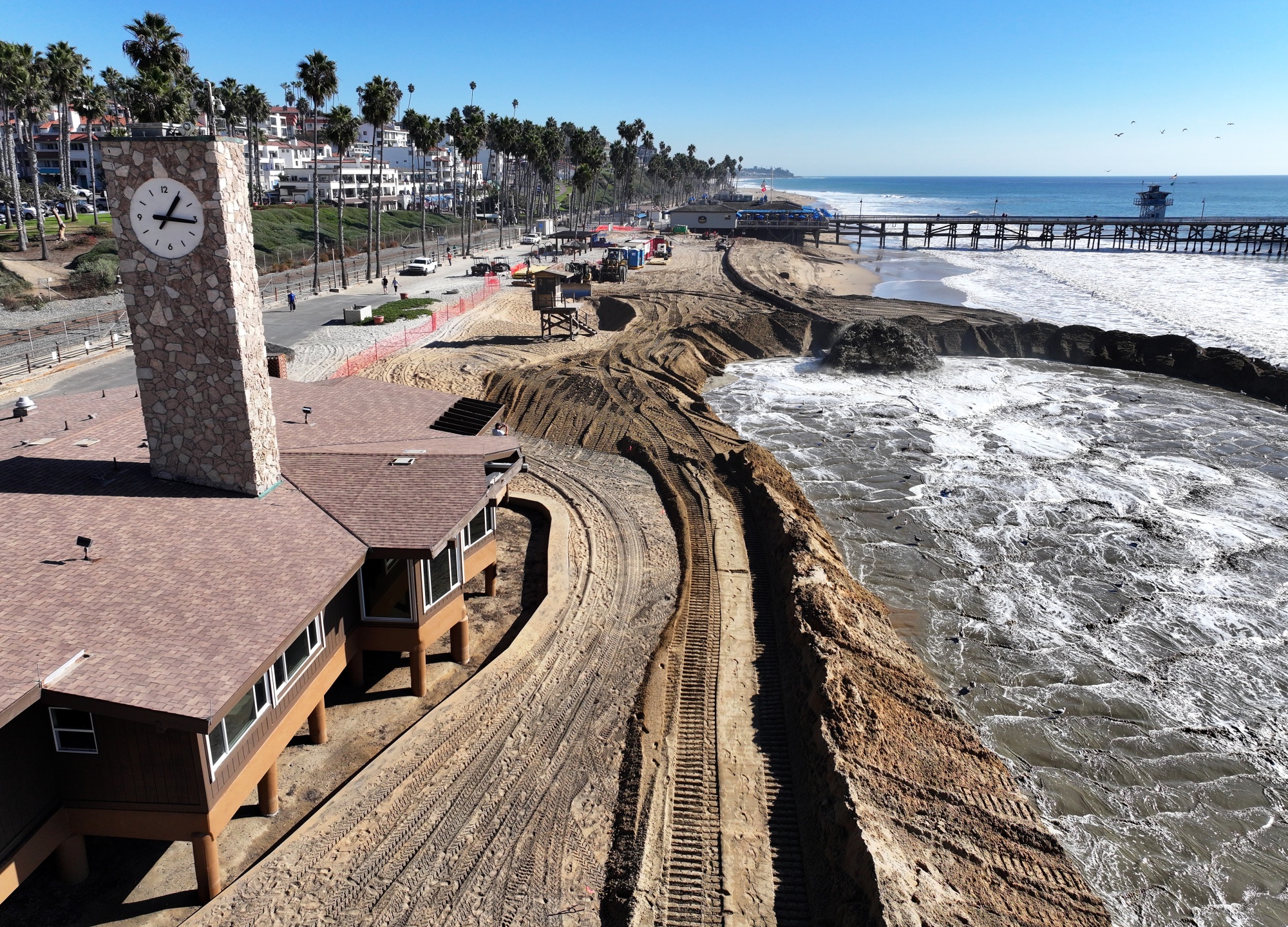 Eroding shoreline in San Clemente, California.