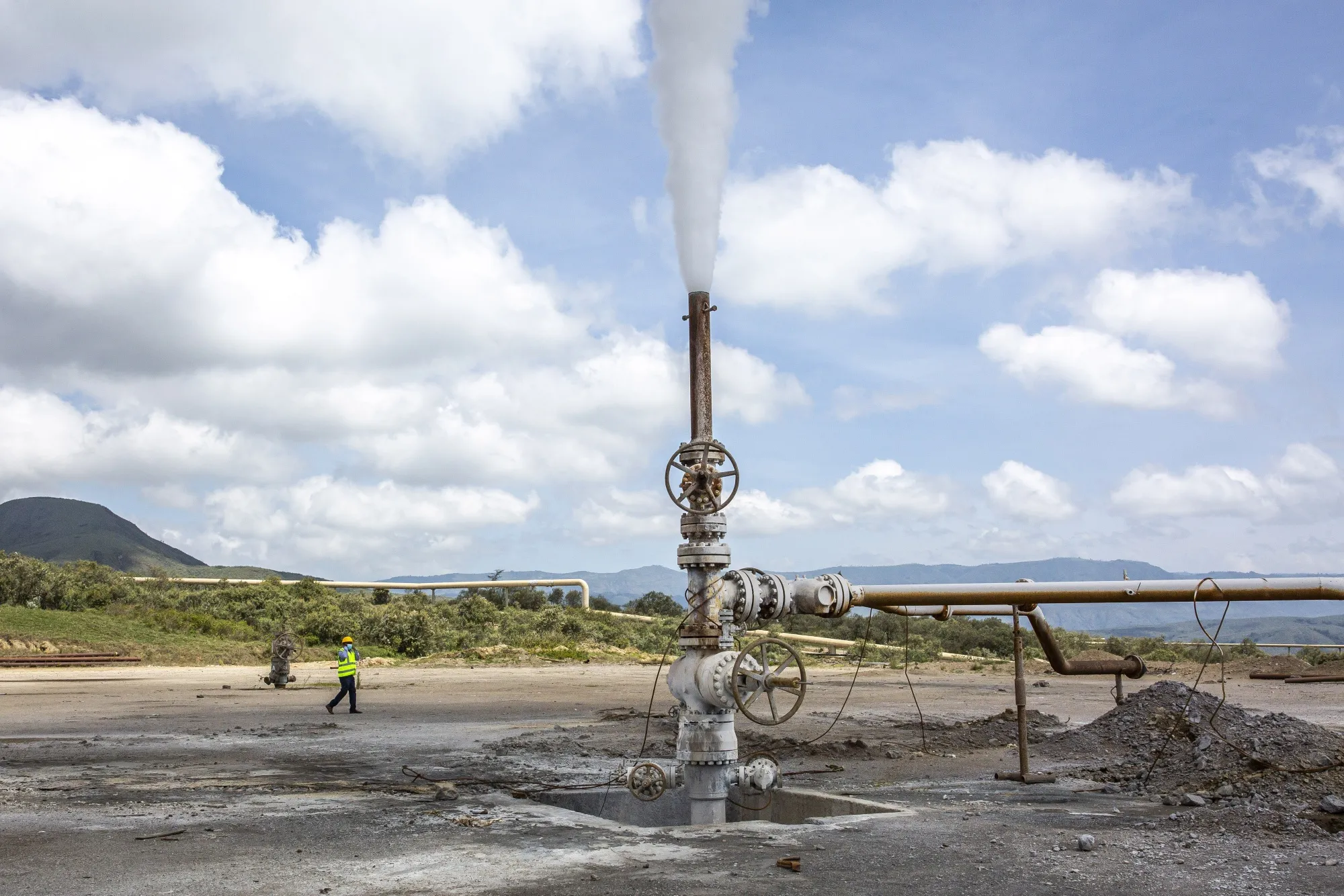 A geothermal complex in Naivasha, Kenya.