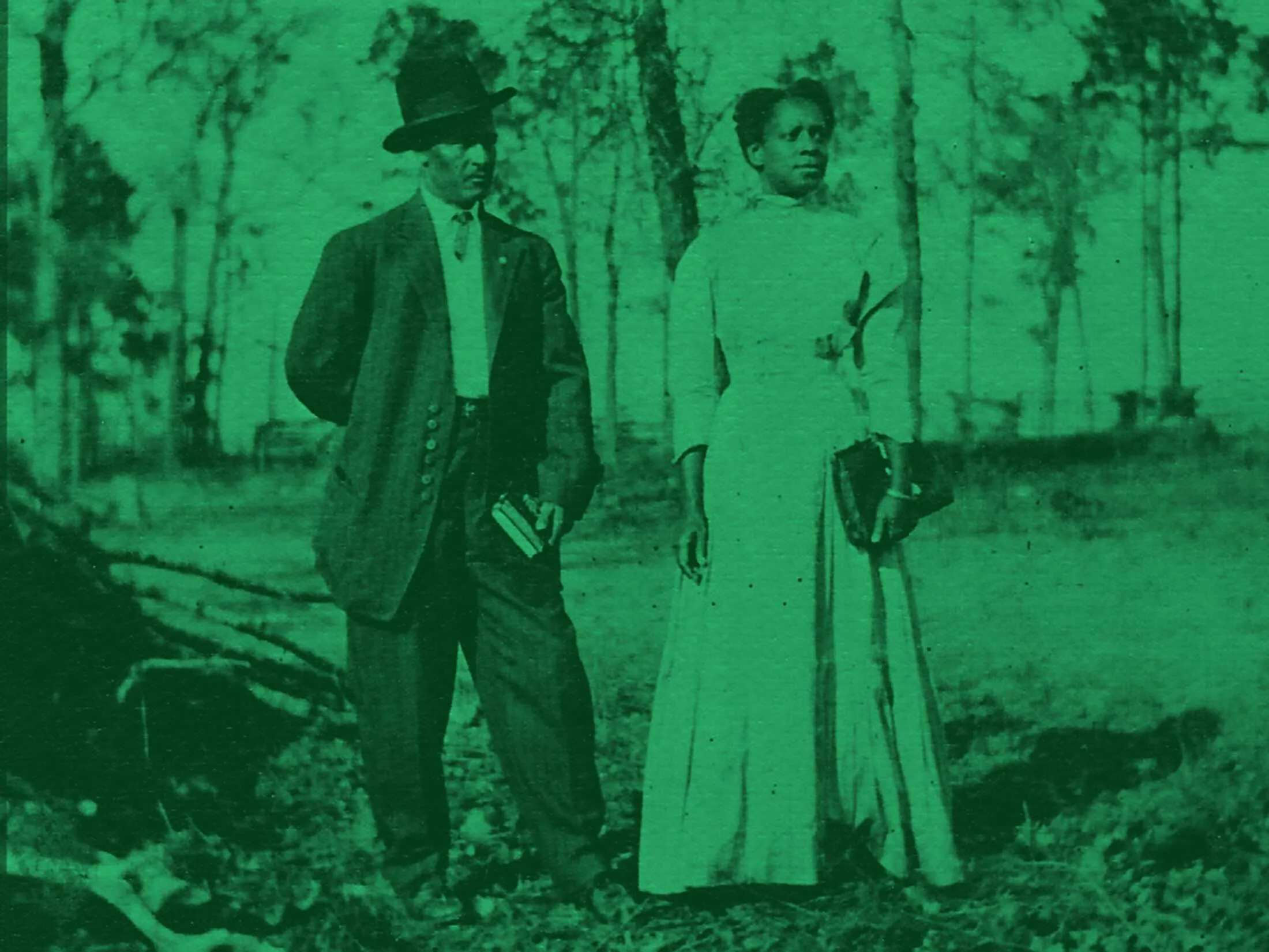 A couple believed to be Will and Barbara Broadies on the Gilmer land.