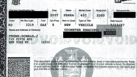 Trump's old Ferrari sells at auction for record $270000
