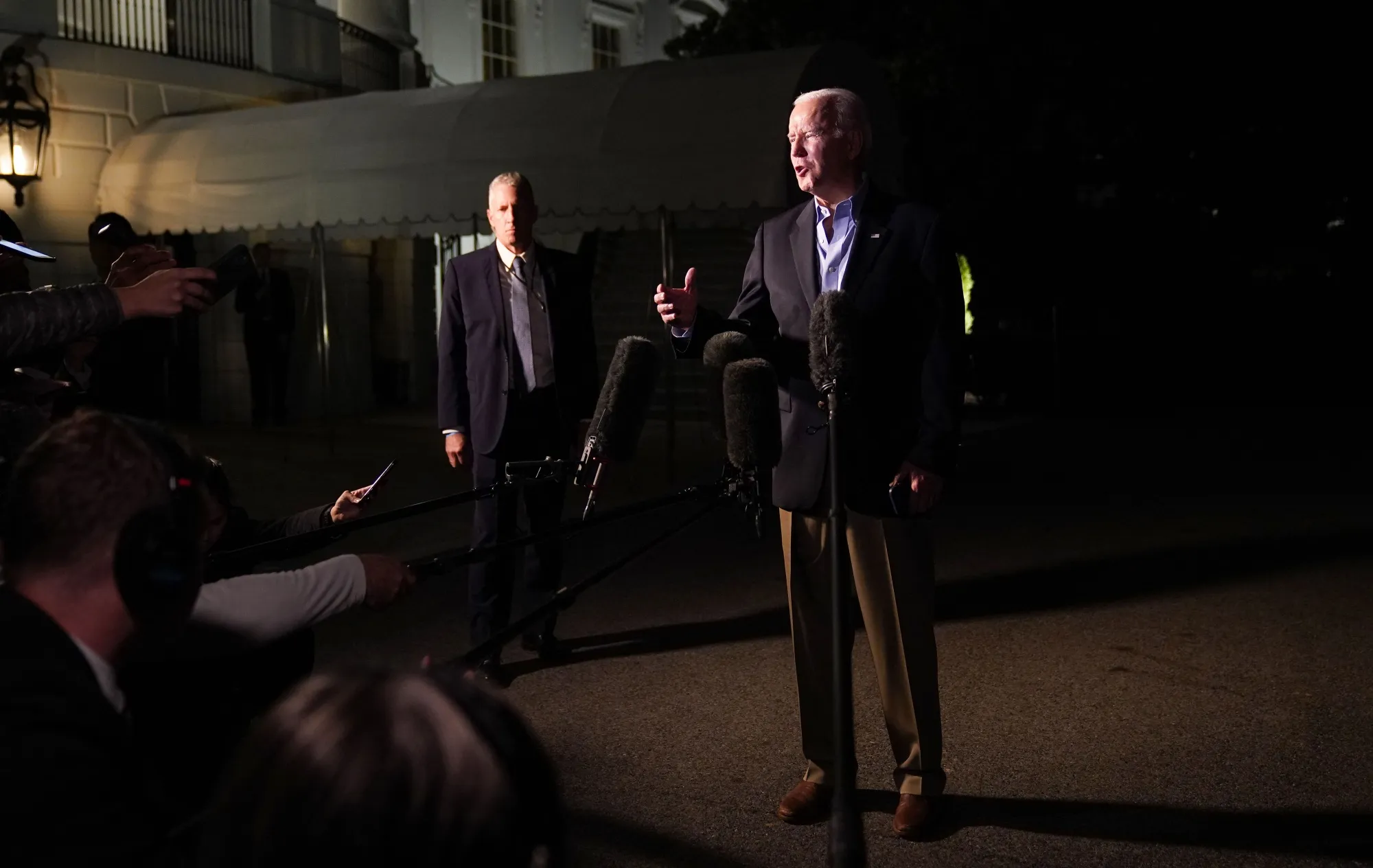 Joe Biden on the South Lawn before departing from the White House on Nov. 10.