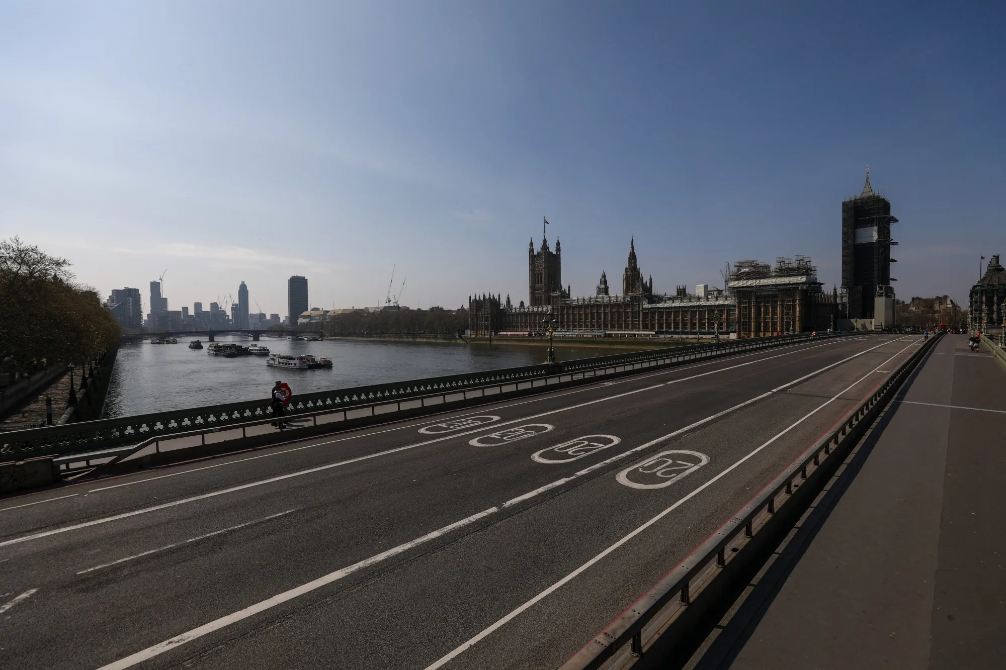 The Houses of Parliament stands across the River Thames in London, U.K., on&nbsp;April 9.