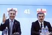 Billionaire Bidzina Ivanishvili, left, and Mikheil Kavelashvili.