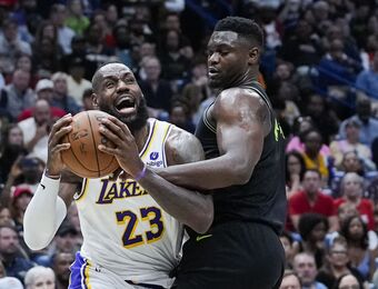 relates to LeBron James' triple-double lifts Lakers over Pelicans and into a play-in rematch with New Orleans
