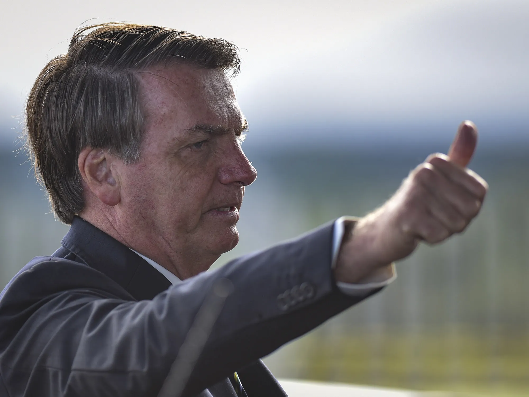 Jair Bolsonaro arrives to a news conference&nbsp;at Planalto presidential palace in Brasilia, Brazil, on March 27.&nbsp;