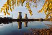Two massive cooling towers being rehabilitated for nuclear powe