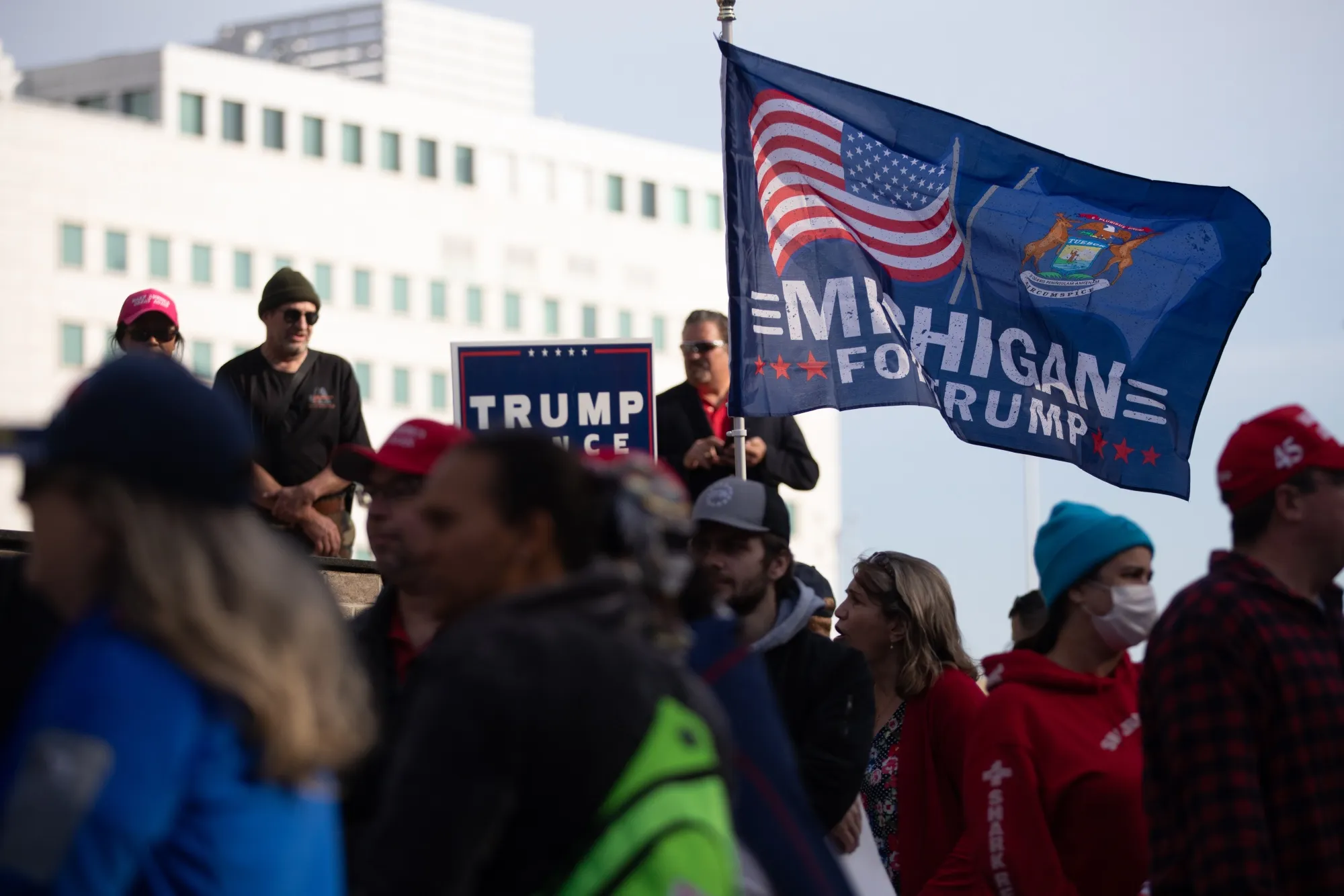 Pro-Trump demonstrators&nbsp;in Detroit, Michigan on Nov. 6.