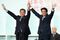 Shinzo Abe with Shigeru Ishiba on Sept. 20.
