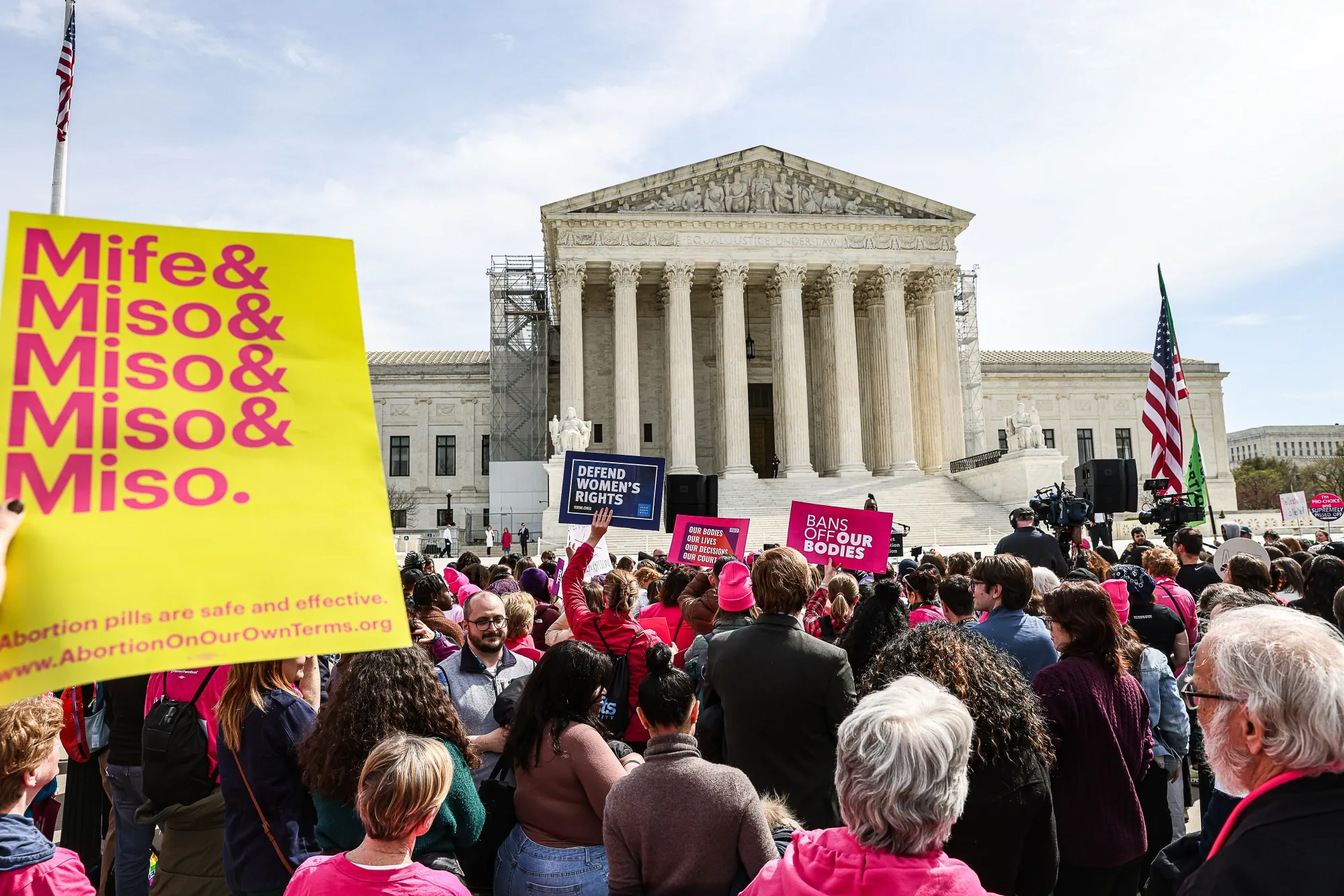 Demonstrators outside the US Supreme Court in Washington, DC, in 2024.