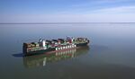 The Ever Forward container ship in the Chesapeake Bay after it ran aground near Baltimore in Pasadena, Maryland on March 16.