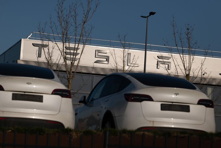 Tesla Inc. Charging Station in France as Sales Plummet