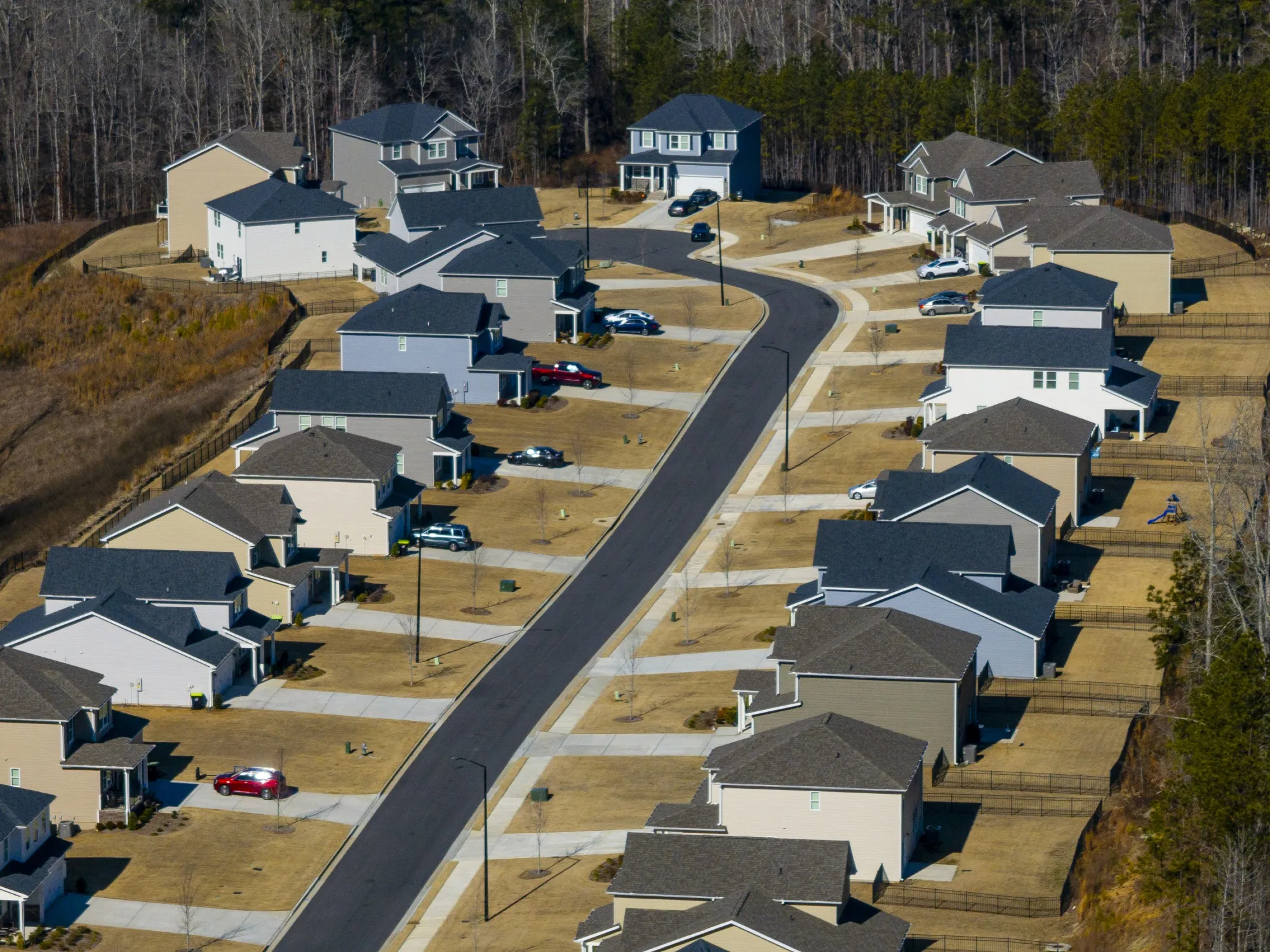 Rental homes in an American Homes 4 Rent (AMH) subdivision in Dallas, Georgia.