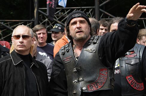 Night Wolves' Aleksandr Zaldostanov and Putin