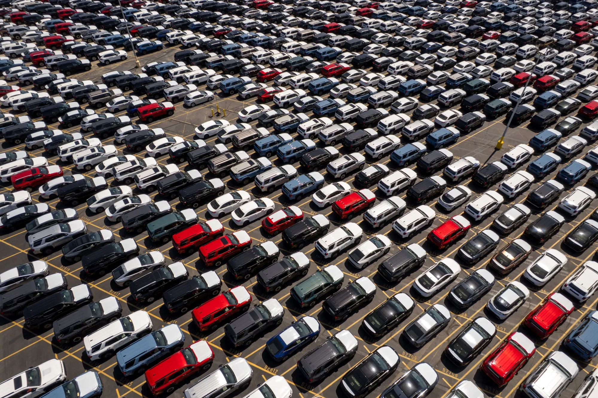 Toyota vehicles at the Port of Long Beach in Long Beach, California.
