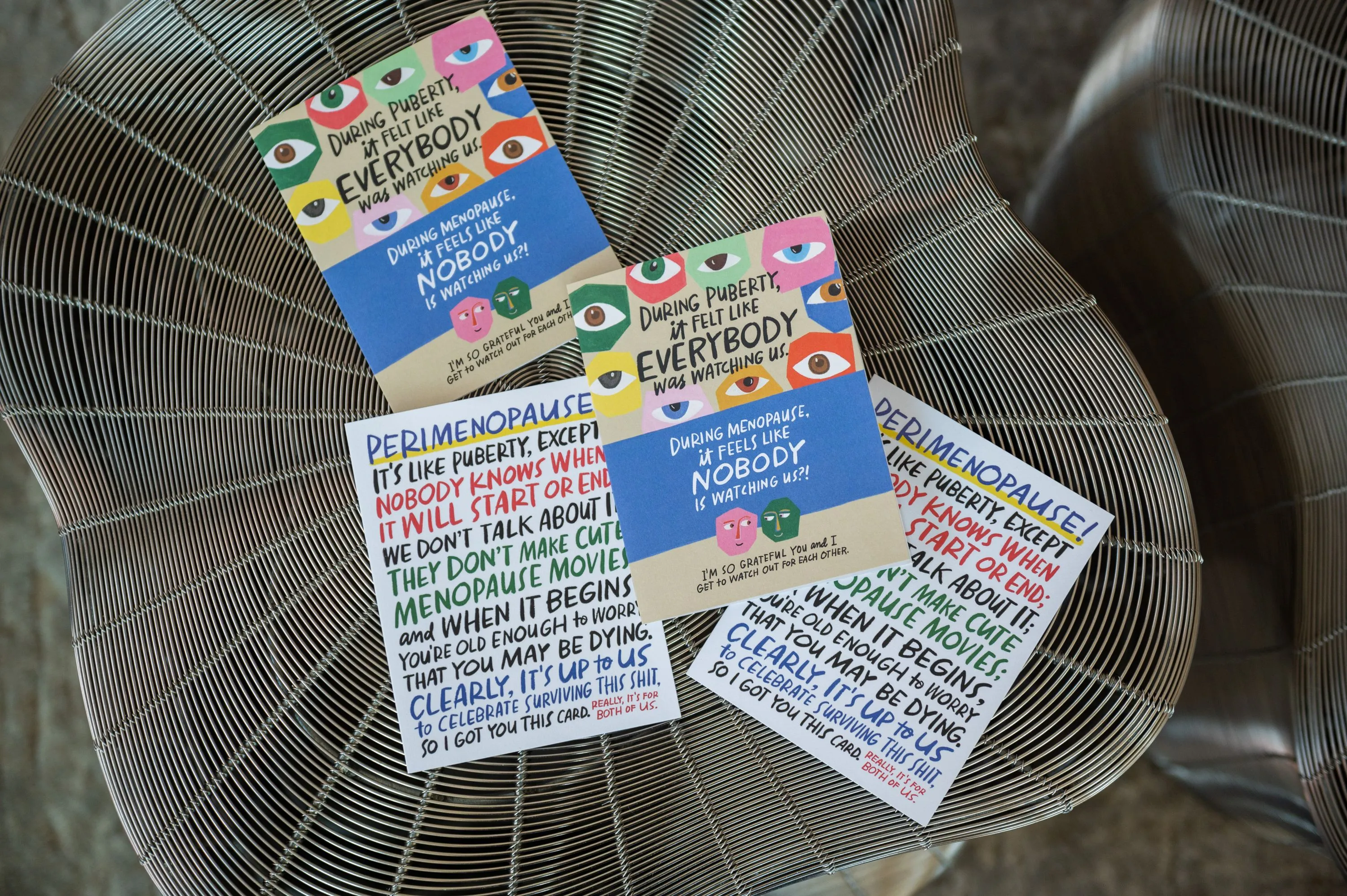 A menopause greeting card collection.&nbsp;
