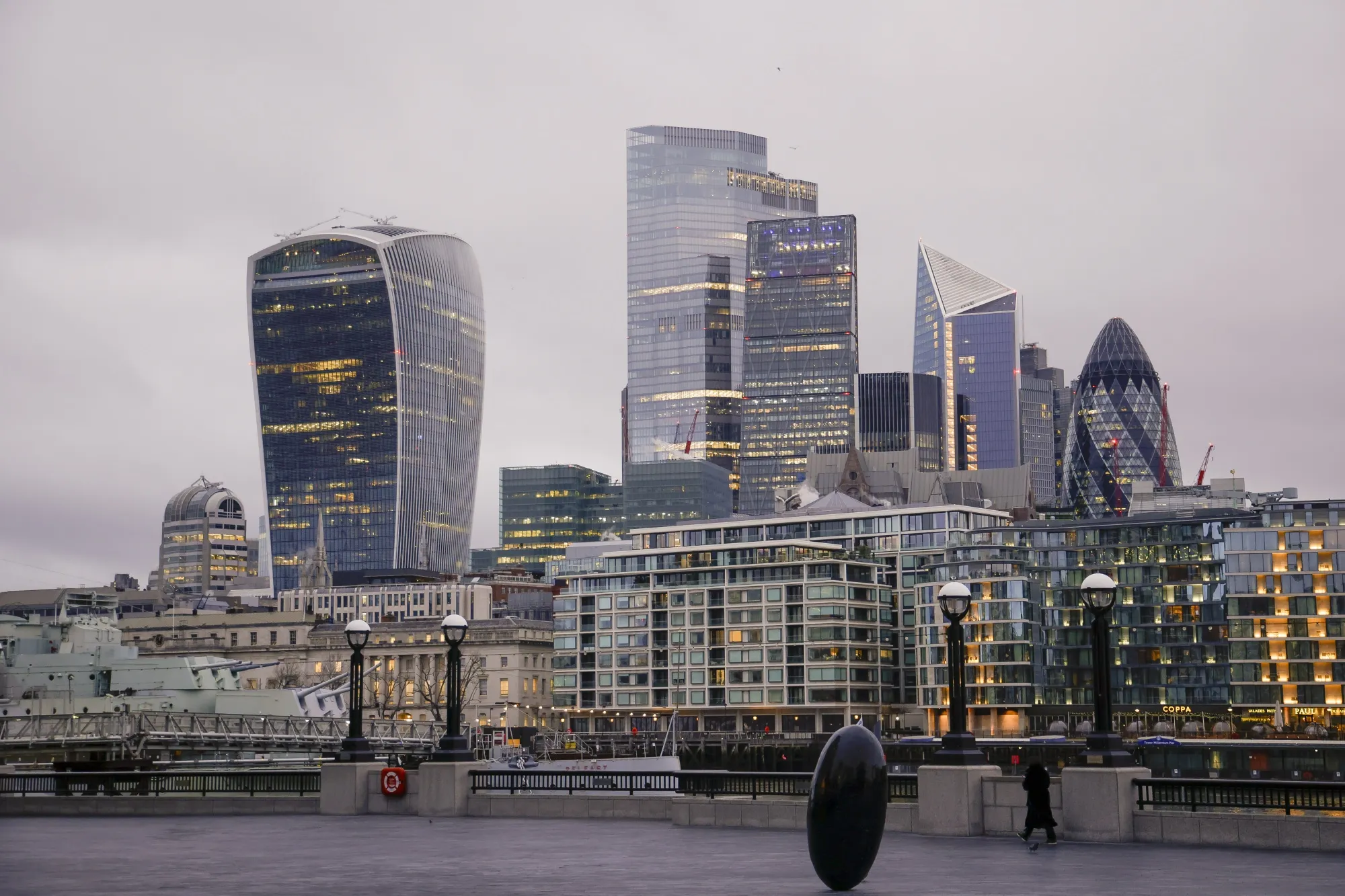 Skyscrapers in the square mile financial district of the City of London, U.K., on Monday, Jan. 4, 2021. Britain's long-awaited trade deal with the European Union still leaves many questions unanswered for the world's biggest banks, trading venues and money managers as they prepare for a rupture in the region's financial system.
