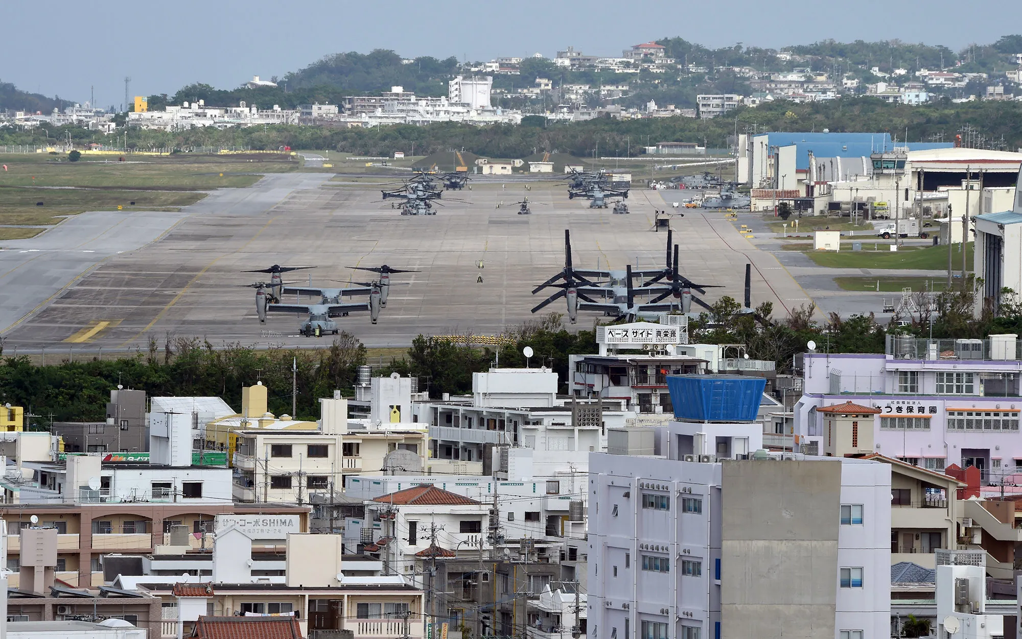 Camp Futenma in Ginowan, Okinawa prefecture.