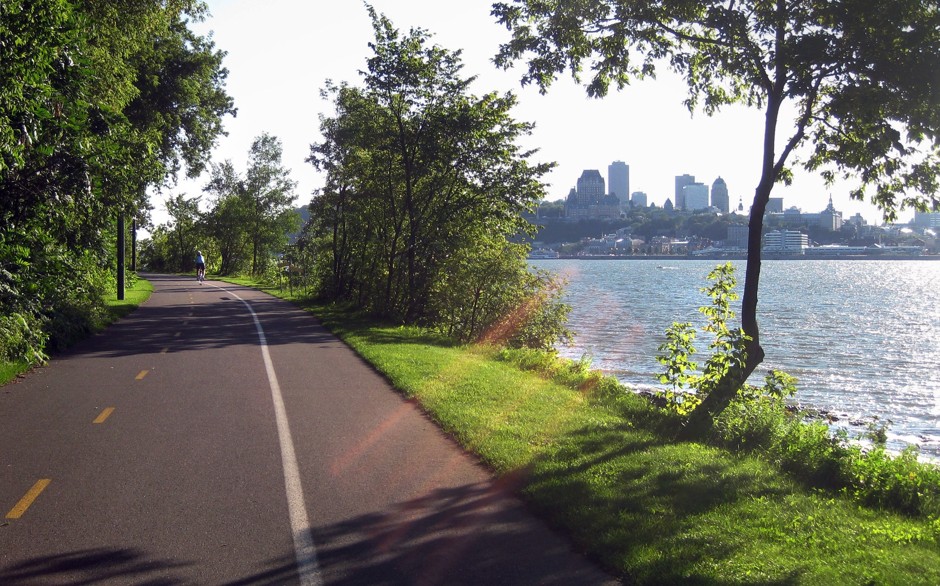 A section of The Great Trail near Quebec City, along the St. Lawrence River.