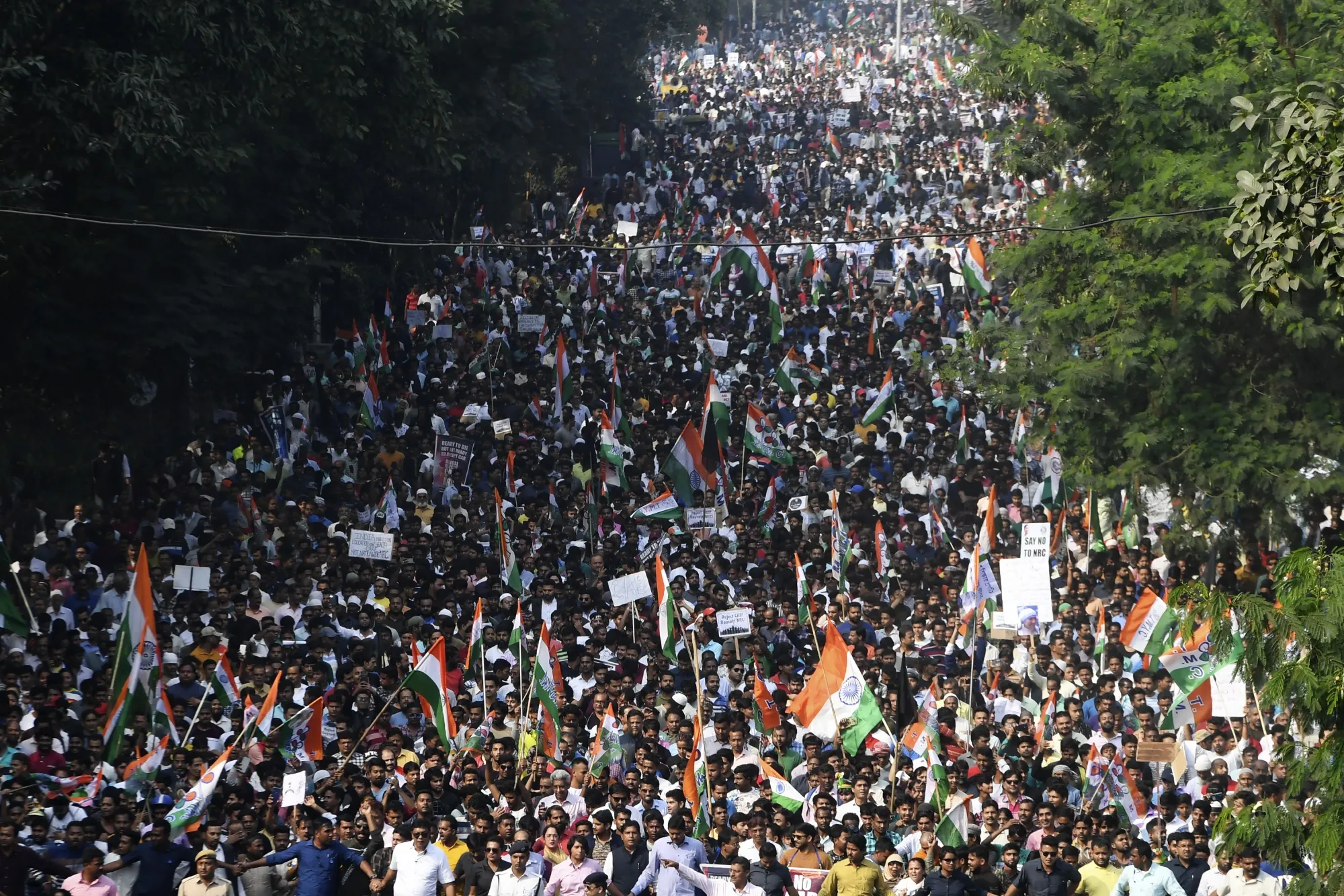 Demonstrators protesting against the Citizenship Amendment Act in Kolkata in 2019.