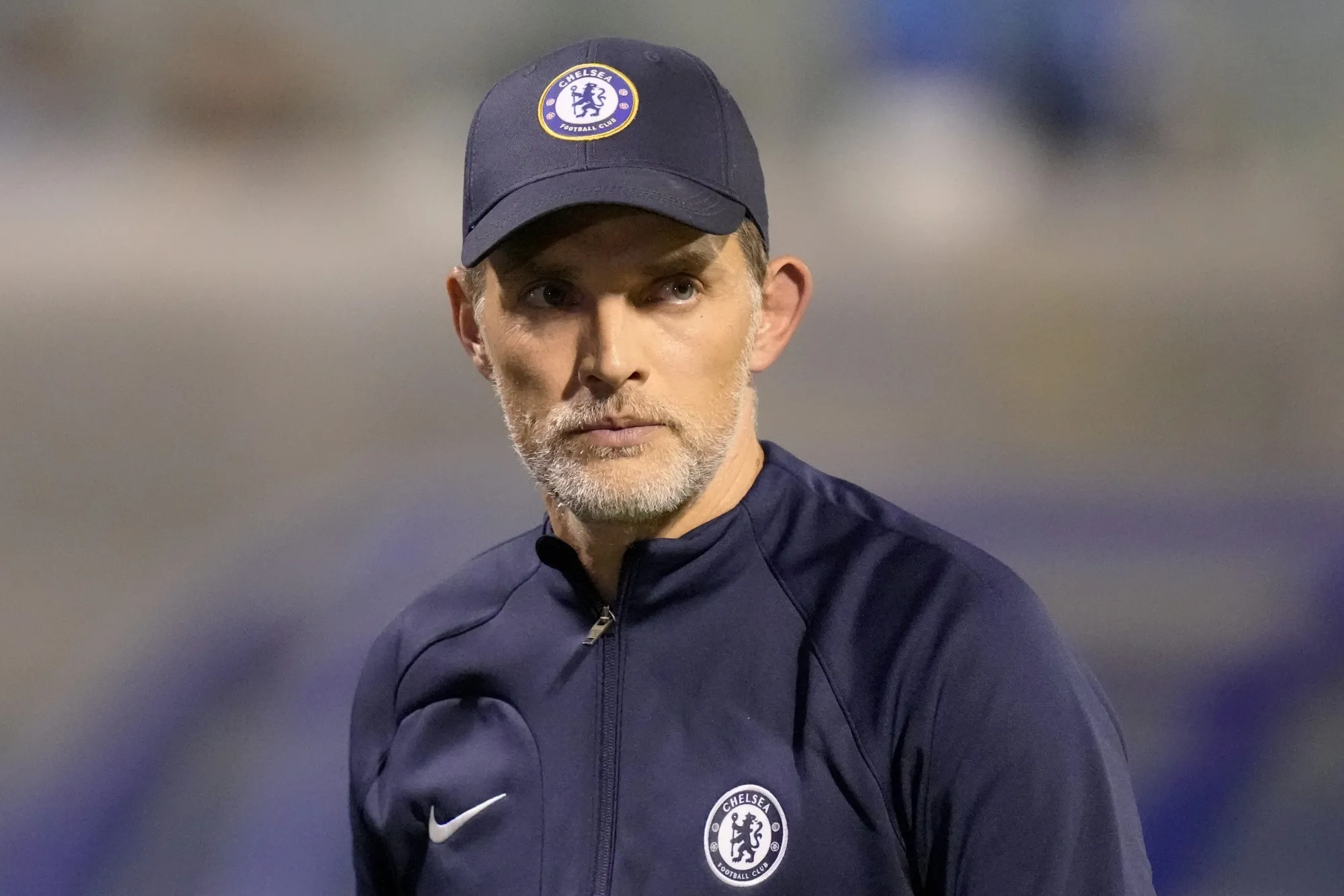 Chelsea's head coach Thomas Tuchel leaves after the Champions League group E soccer match between Dinamo Zagreb and Chelsea at the Maksimir stadium in Zagreb, Croatia, Tuesday, Sept. 6, 2022. (AP Photo/Darko Bandic)