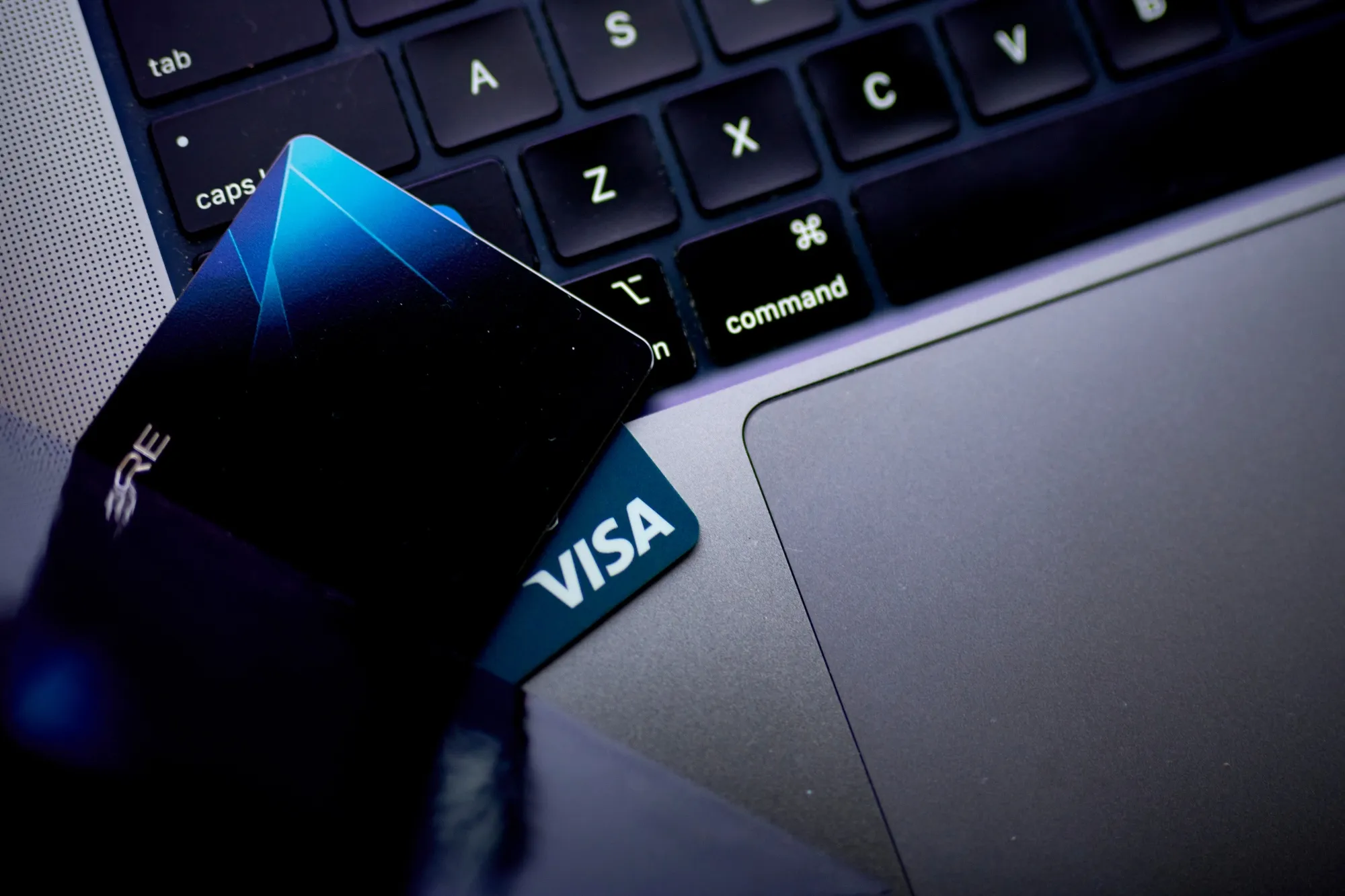Visa cards arranged in New York.