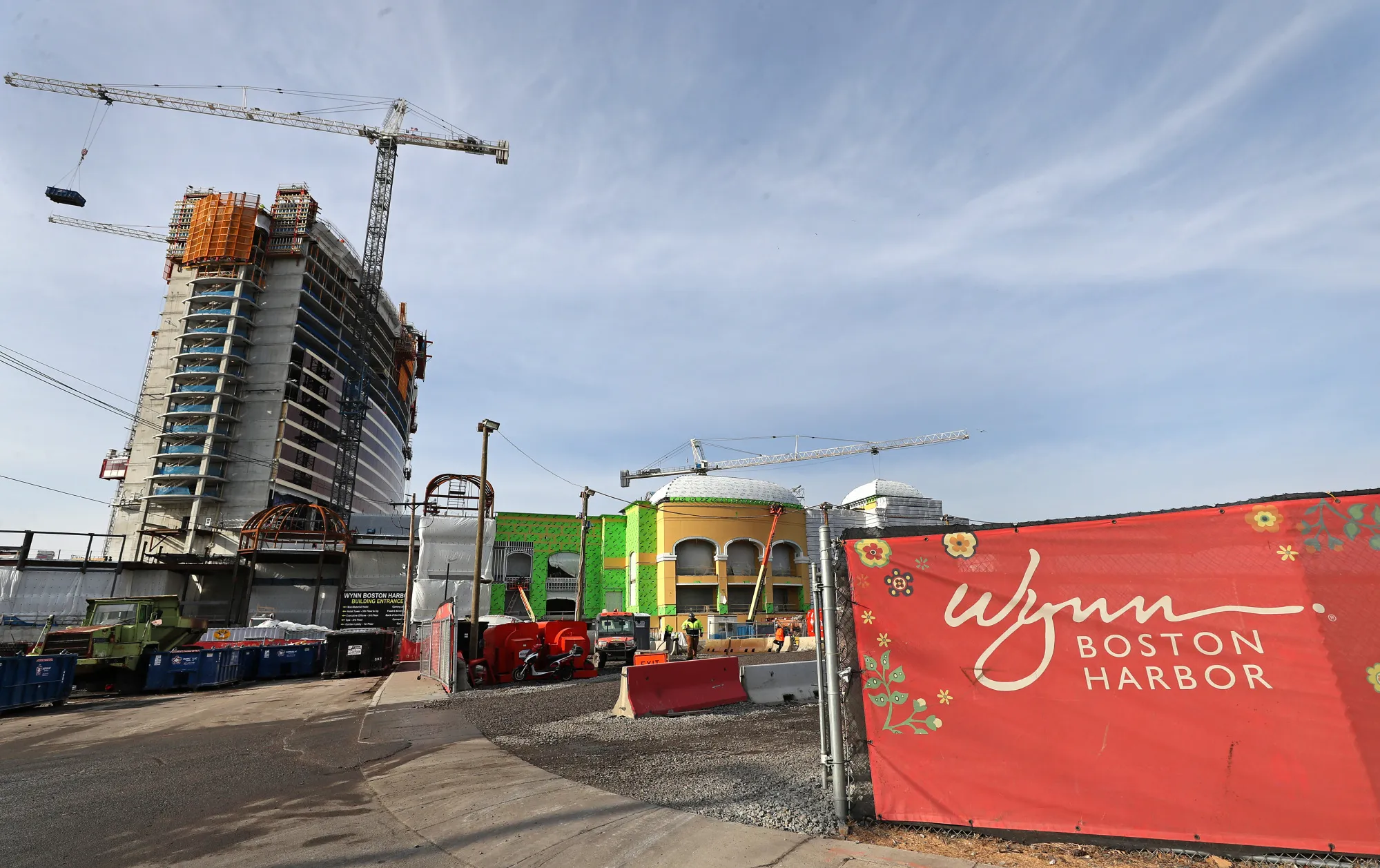Construction takes place at the Wynn Casino in Everett, Mass. on Feb. 1.&nbsp;