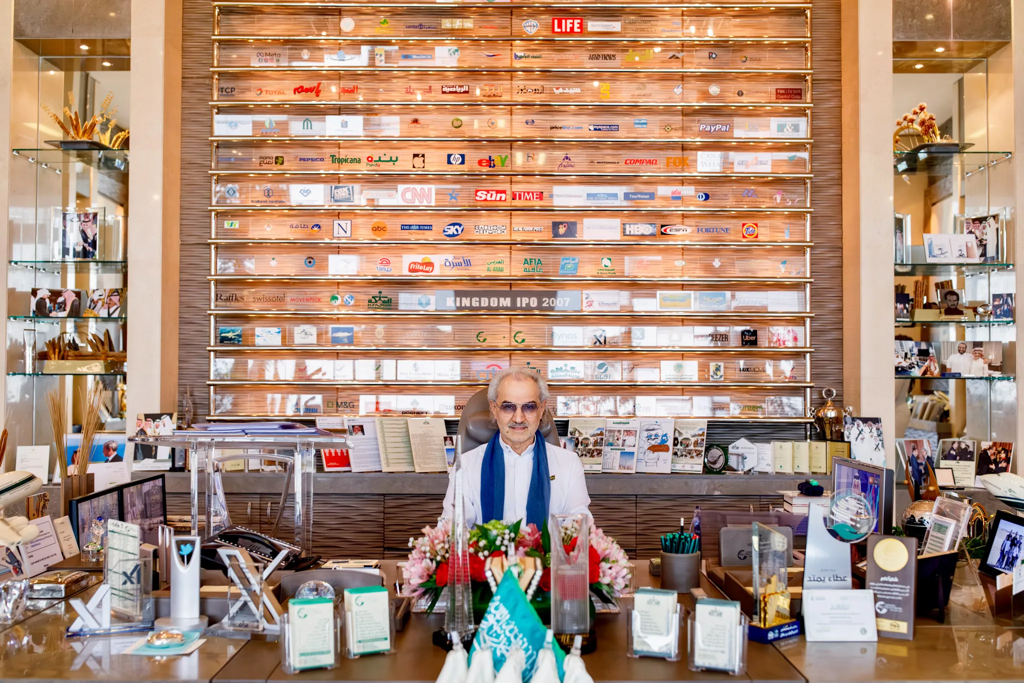 Prince Alwaleed bin Talal at his office in Riyadh, on Wednesday, April 23, 2025.