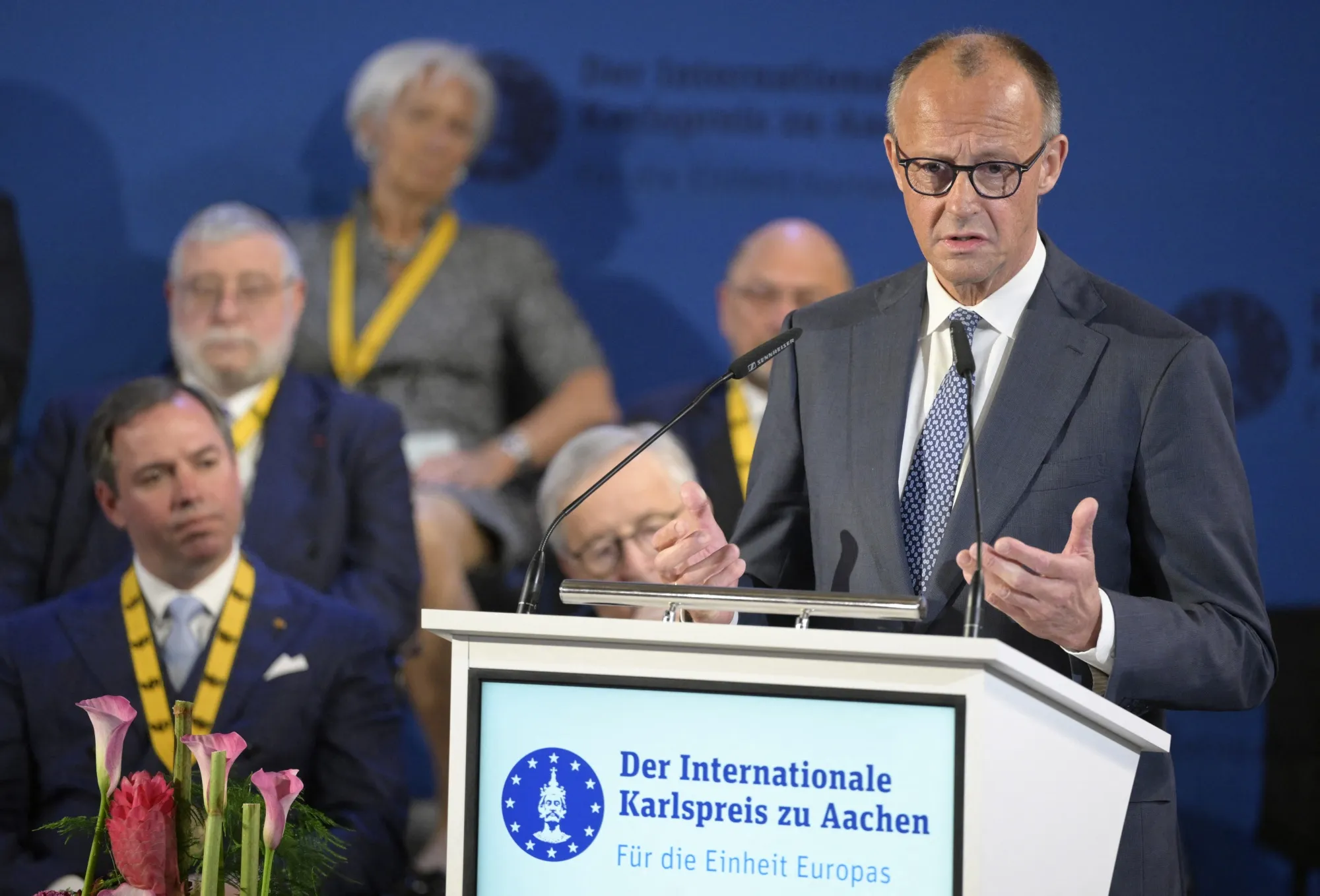 German Chancellor Friedrich Merz in Aachen, on May 14.