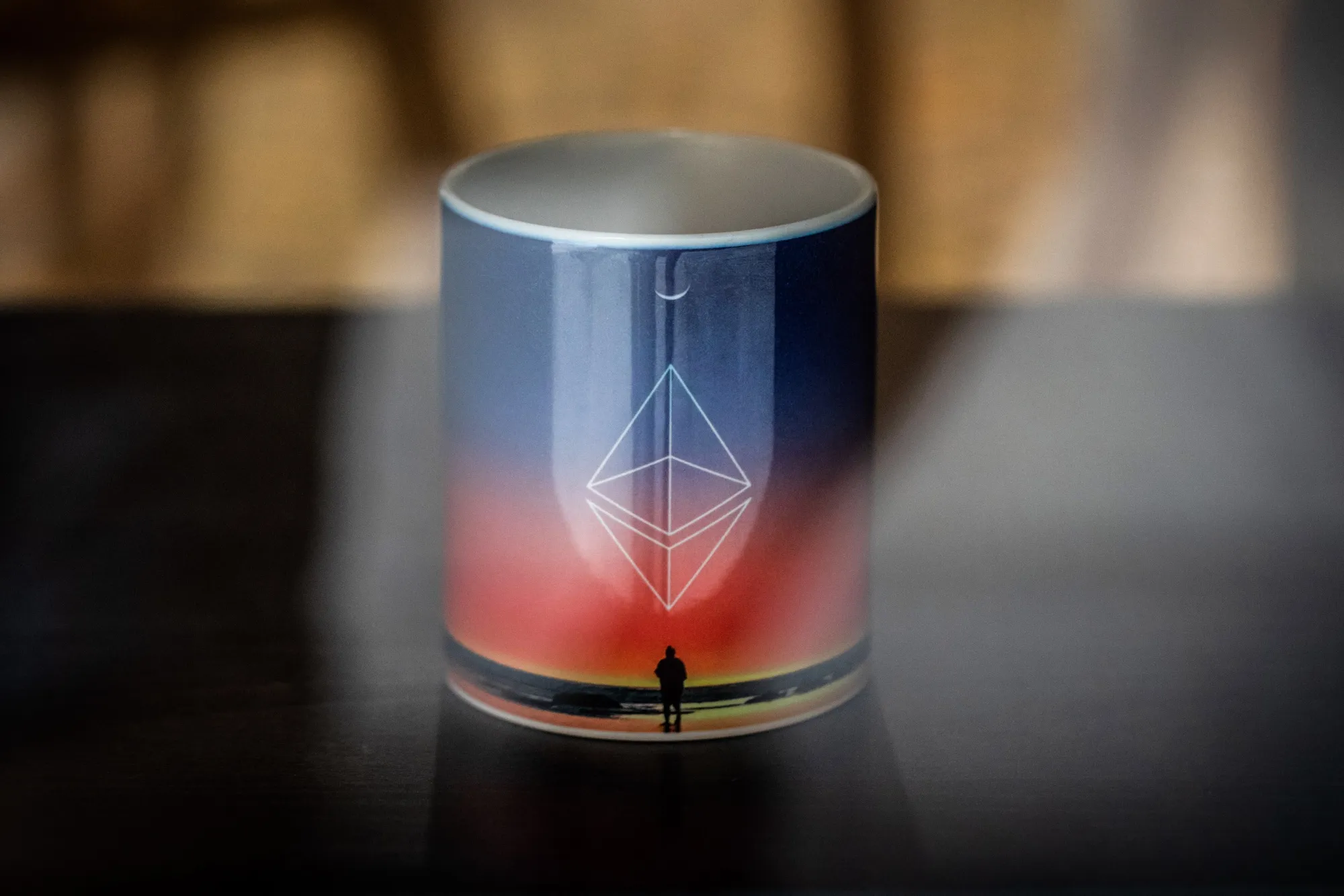 An Ethereum logo on a drinking mug on display inside a cryptocurrency exchange in Barcelona, Spain, on Thursday, Sept. 8, 2022.